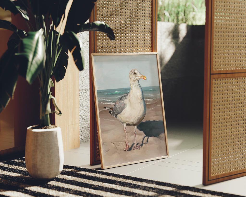 "Wobbly Leg Seagull" by Catherine Hébert - Seagull with Wobbly Leg Fine Art Print