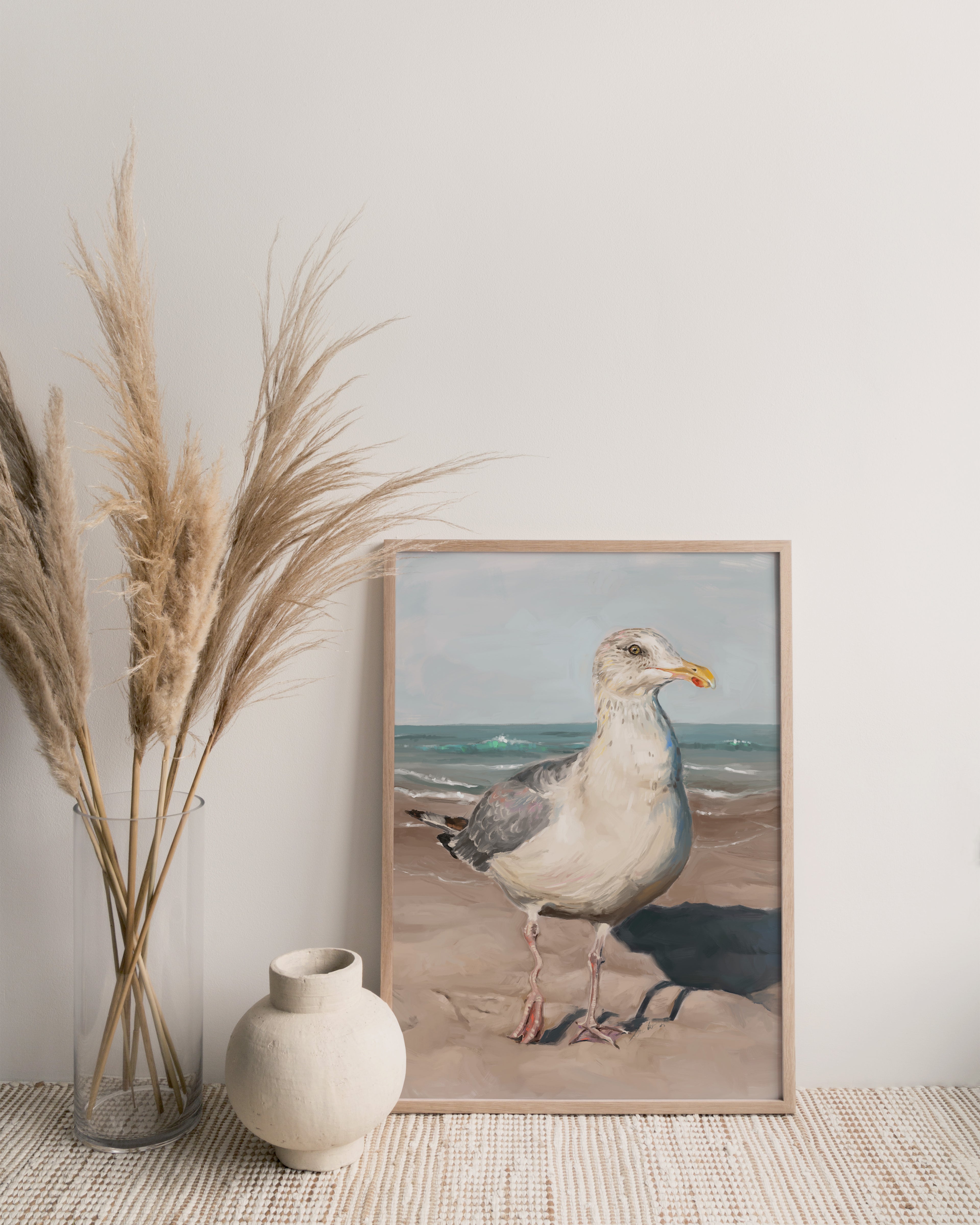 "Wobbly Leg Seagull" by Catherine Hébert - Seagull with Wobbly Leg Fine Art Print