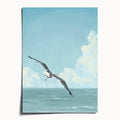 "Wobbly Seagull in Flight" by Catherine Hébert - Seagull In Flight Art Print - 5"x7" size