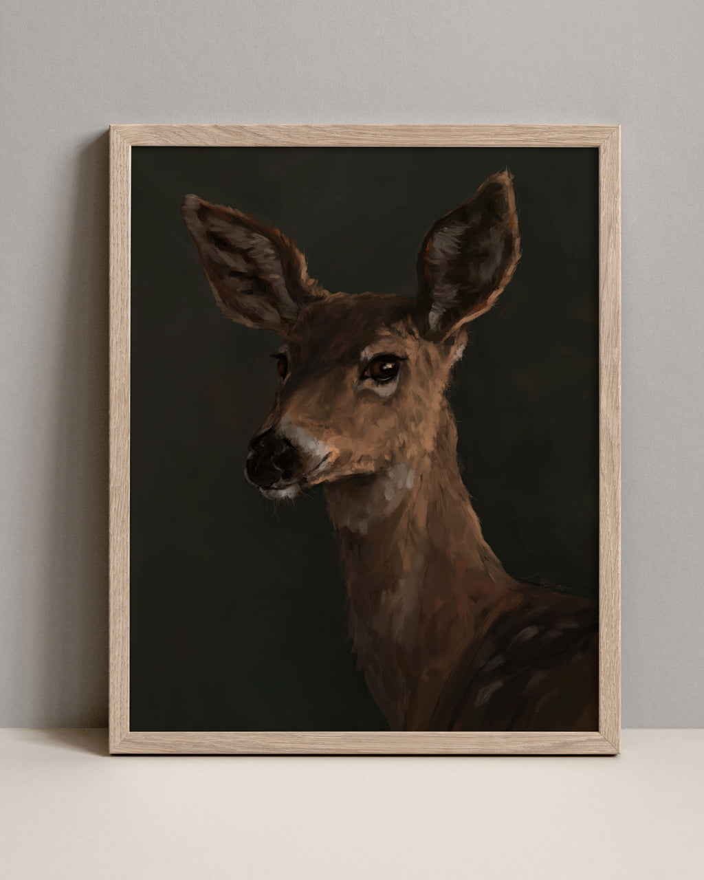 "The Deer" by Catherine Hébert - White Tailed Deer Art Print