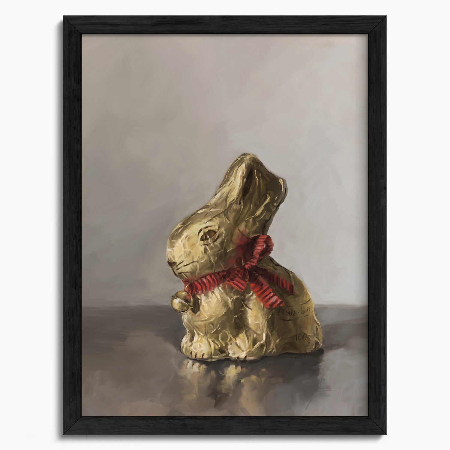 "Swiss Chocolate Bunny" by Catherine Hébert - Lindt Chocolate Rabbit Art Print - 12"x16" size