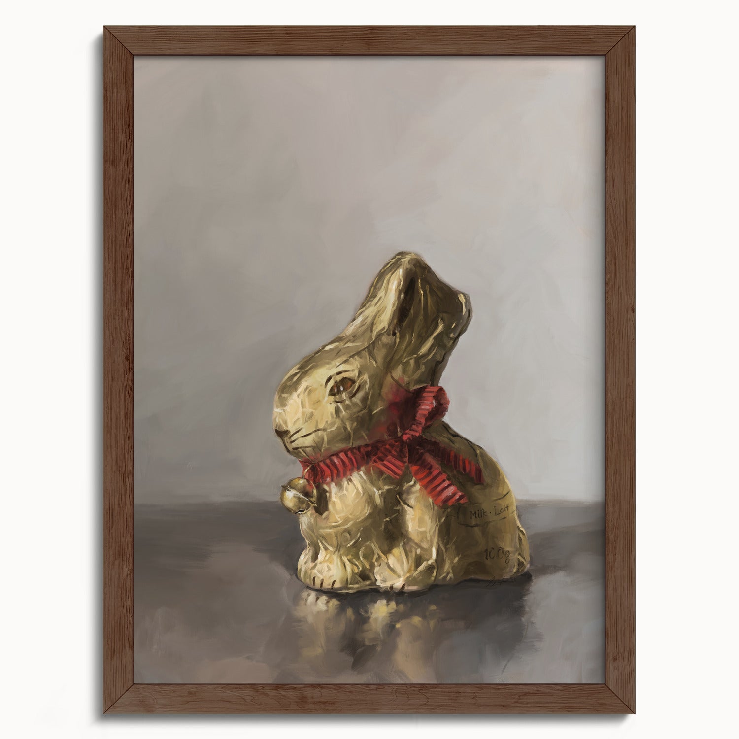 "Swiss Chocolate Bunny" by Catherine Hébert - Lindt Chocolate Rabbit Art Print - 12"x16" size