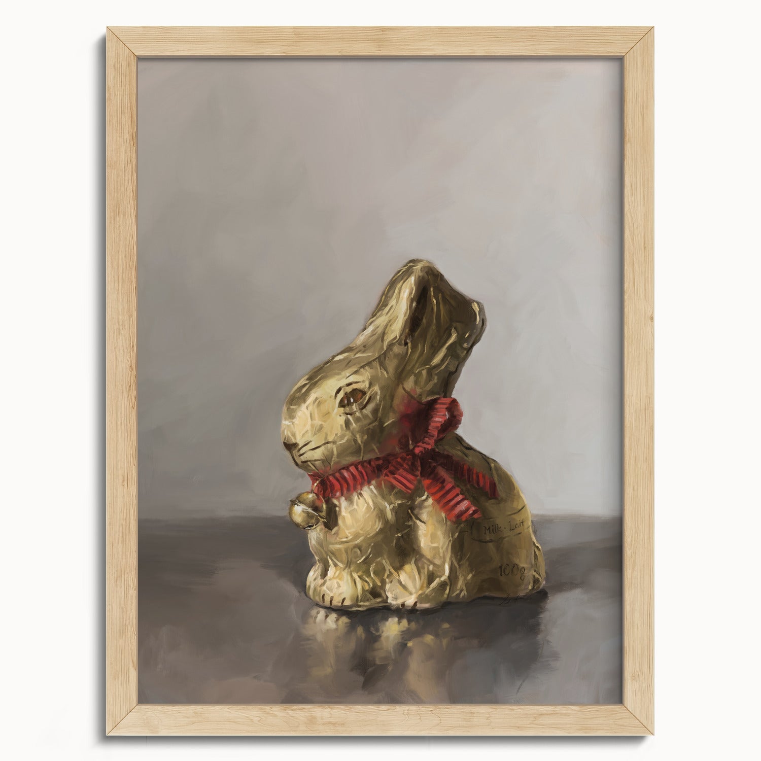 "Swiss Chocolate Bunny" by Catherine Hébert - Lindt Chocolate Rabbit Art Print - 12"x16" size