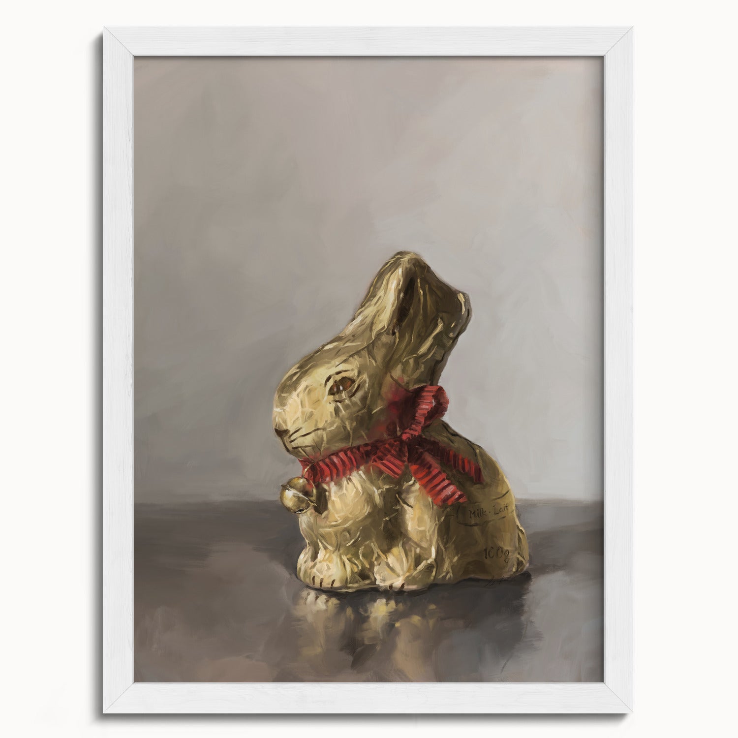 "Swiss Chocolate Bunny" by Catherine Hébert - Lindt Chocolate Rabbit Art Print - 12"x16" size