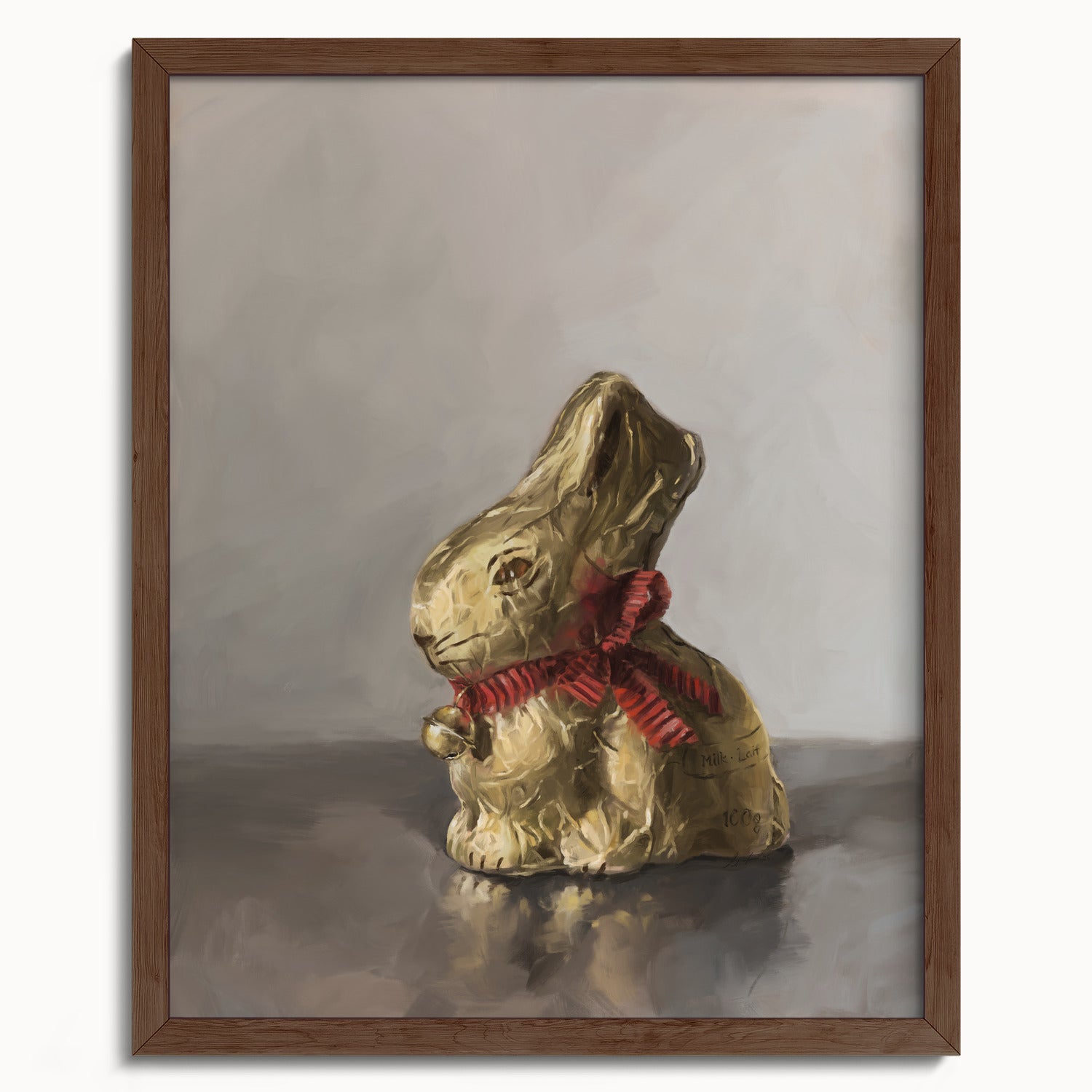 "Swiss Chocolate Bunny" by Catherine Hébert - Lindt Chocolate Rabbit Art Print - 16"x20" size