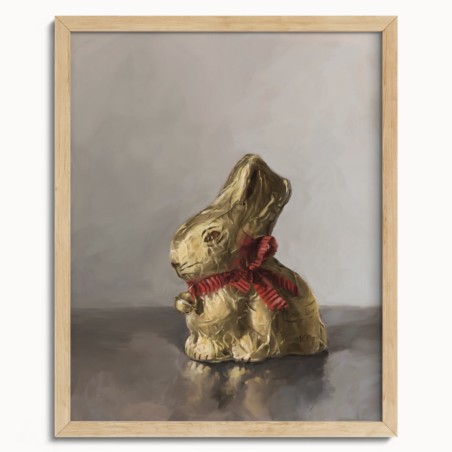 "Swiss Chocolate Bunny" by Catherine Hébert - Lindt Chocolate Rabbit Art Print - 16"x20" size