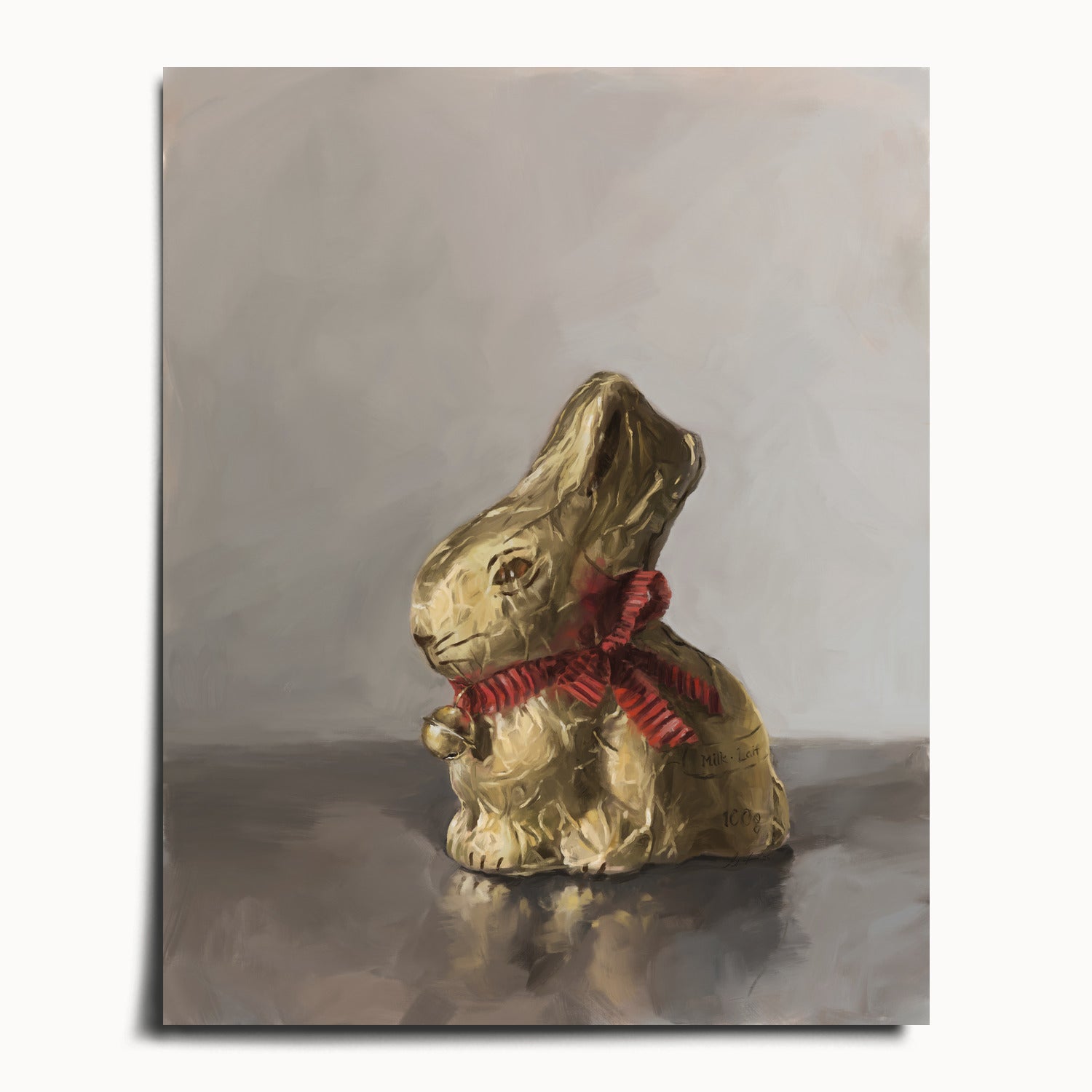 "Swiss Chocolate Bunny" by Catherine Hébert - Lindt Chocolate Rabbit Art Print - 40"x50" size