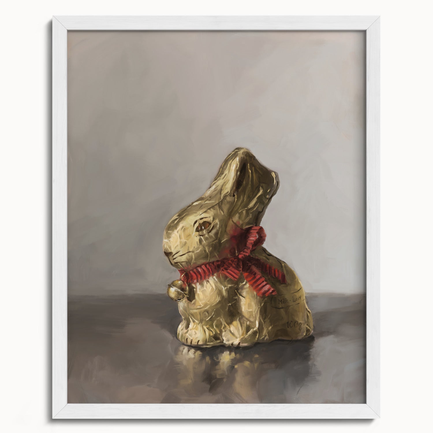 "Swiss Chocolate Bunny" by Catherine Hébert - Lindt Chocolate Rabbit Art Print - 16"x20" size
