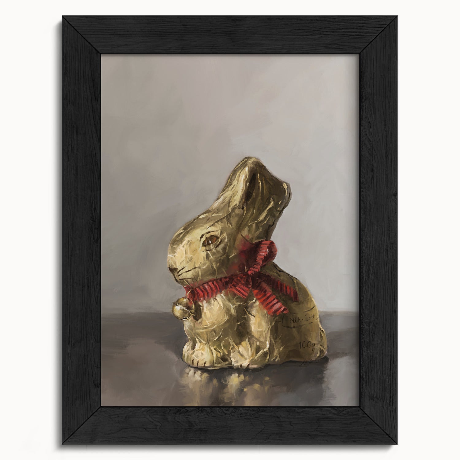 "Swiss Chocolate Bunny" by Catherine Hébert - Lindt Chocolate Rabbit Art Print - 5"x7" size