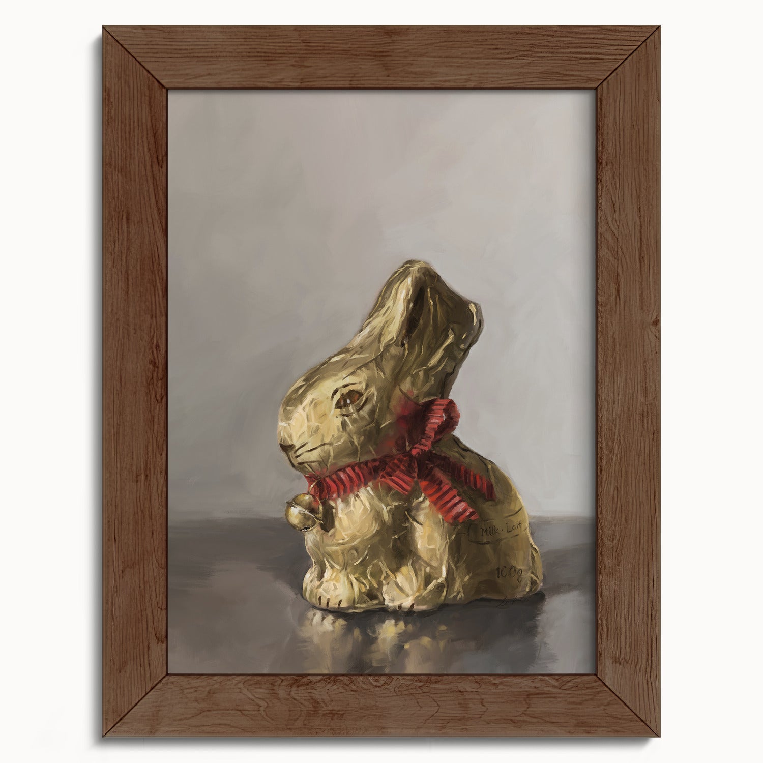 "Swiss Chocolate Bunny" by Catherine Hébert - Lindt Chocolate Rabbit Art Print - 5"x7" size