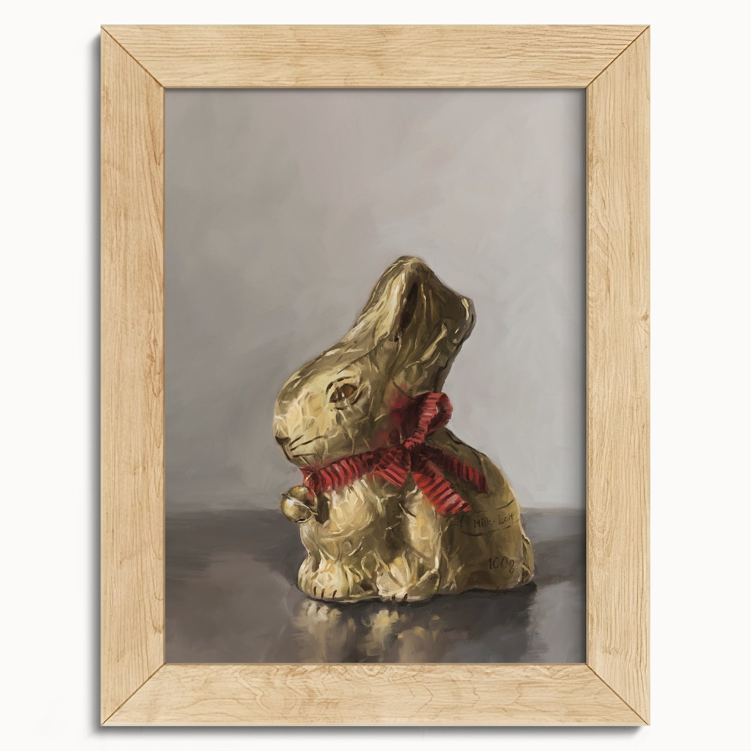 "Swiss Chocolate Bunny" by Catherine Hébert - Lindt Chocolate Rabbit Art Print - 5"x7" size