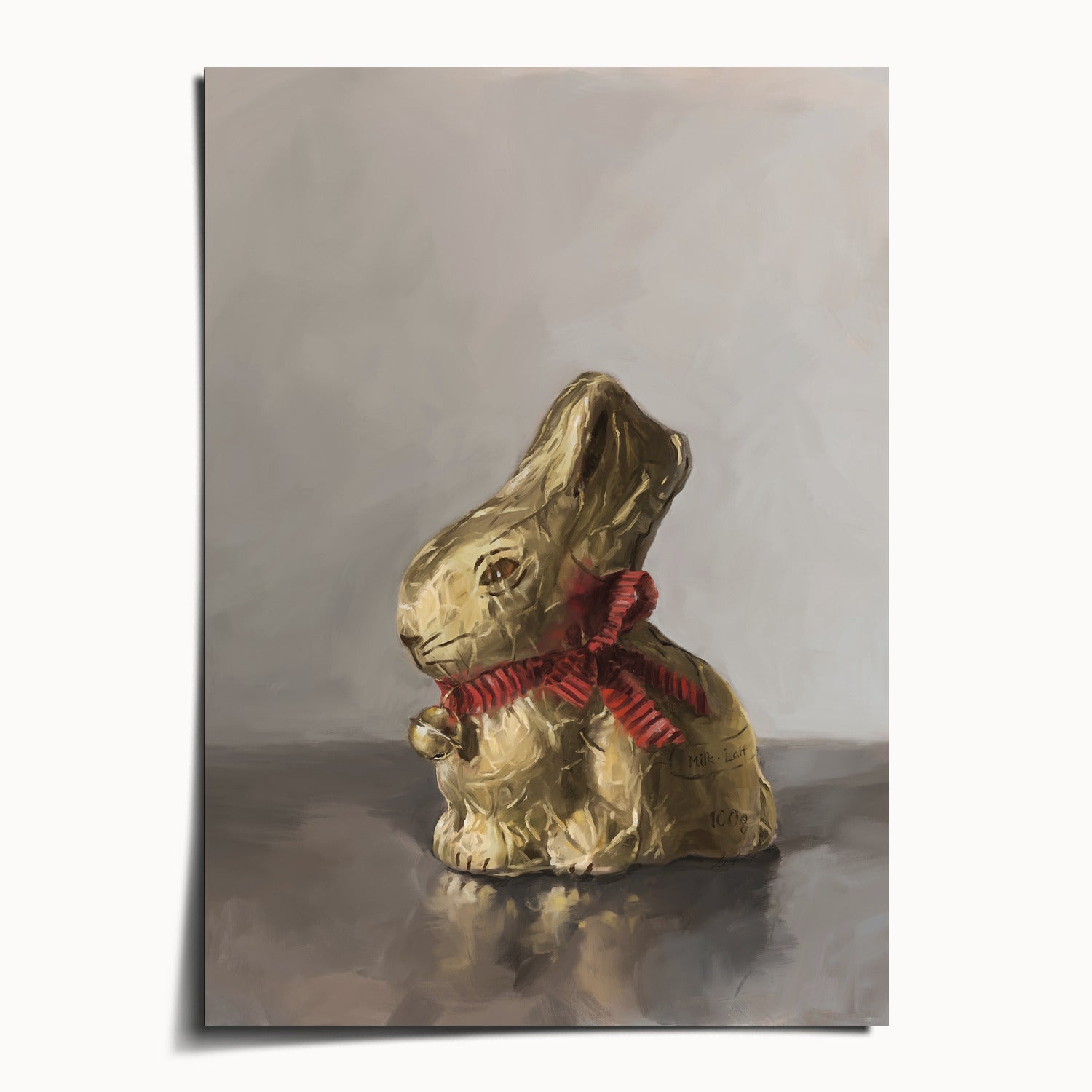 "Swiss Chocolate Bunny" by Catherine Hébert - Lindt Chocolate Rabbit Art Print - 5"x7" size