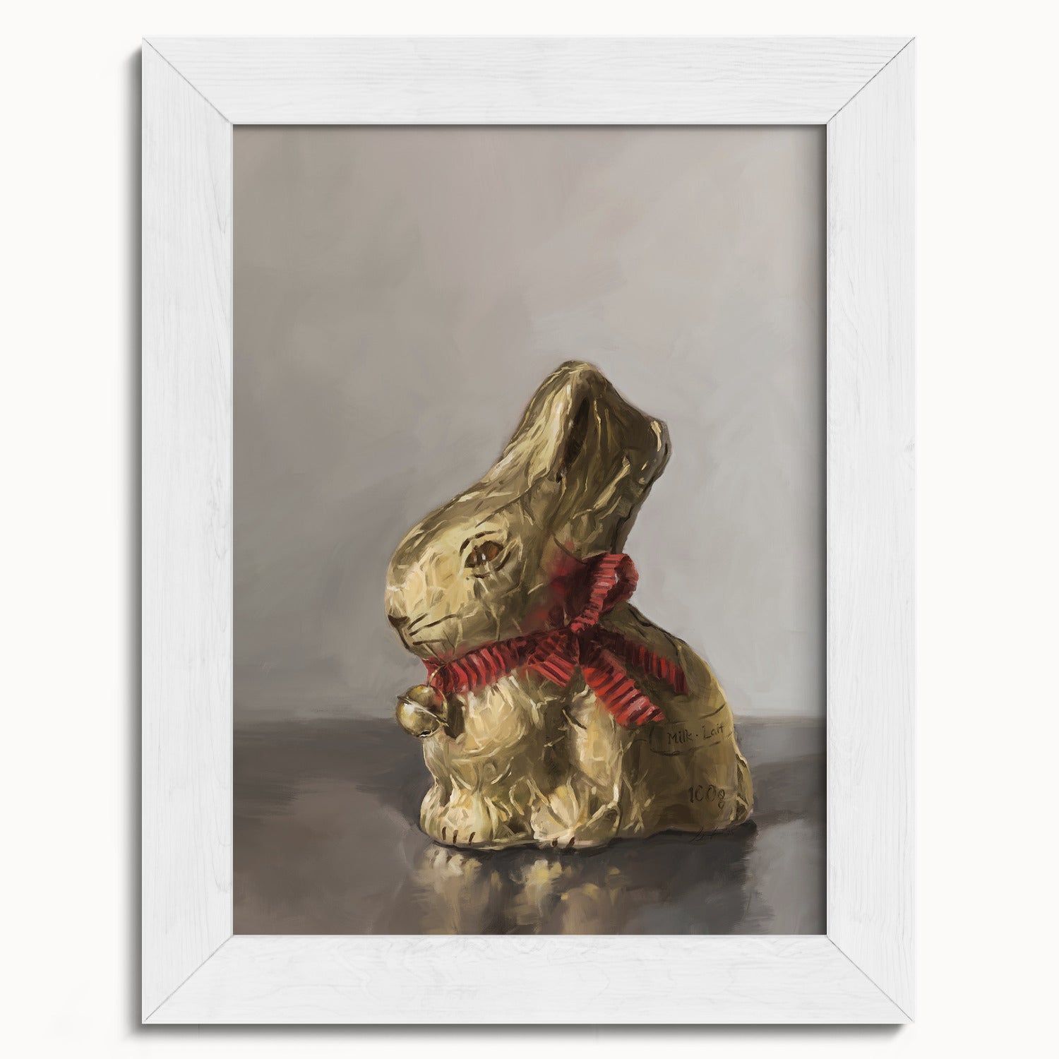 "Swiss Chocolate Bunny" by Catherine Hébert - Lindt Chocolate Rabbit Art Print - 5"x7" size