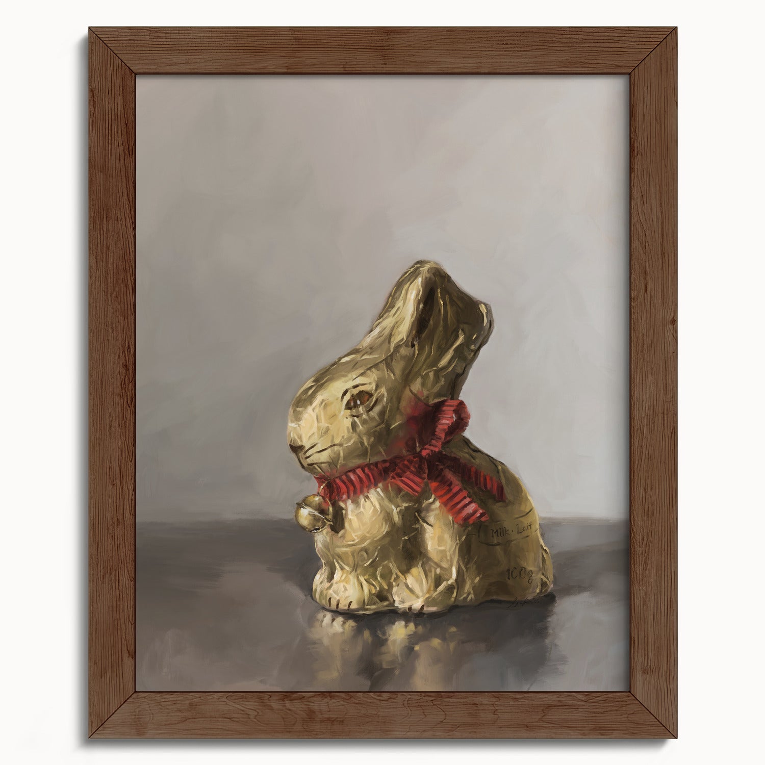 "Swiss Chocolate Bunny" by Catherine Hébert - Lindt Chocolate Rabbit Art Print - 8"x10" size