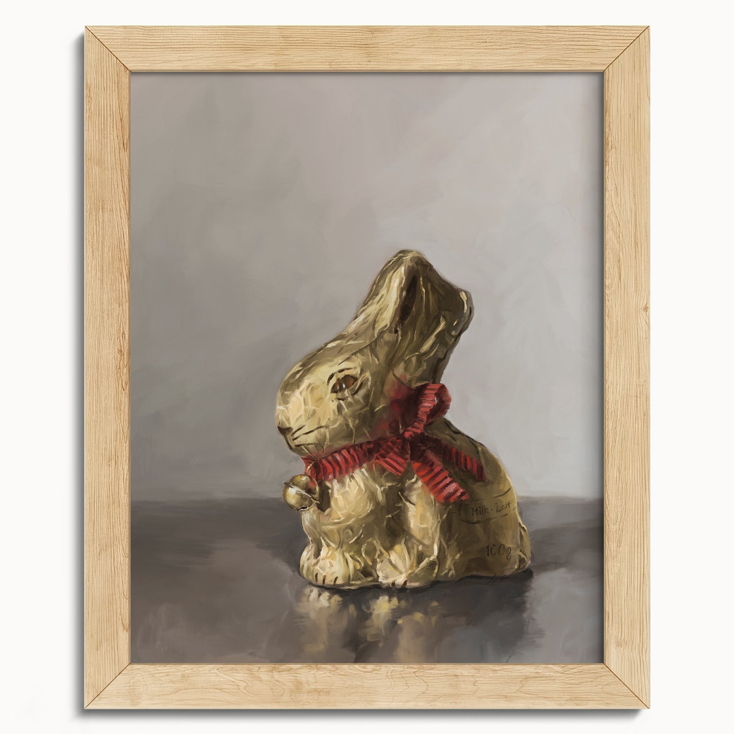 "Swiss Chocolate Bunny" by Catherine Hébert - Lindt Chocolate Rabbit Art Print - 8"x10" size