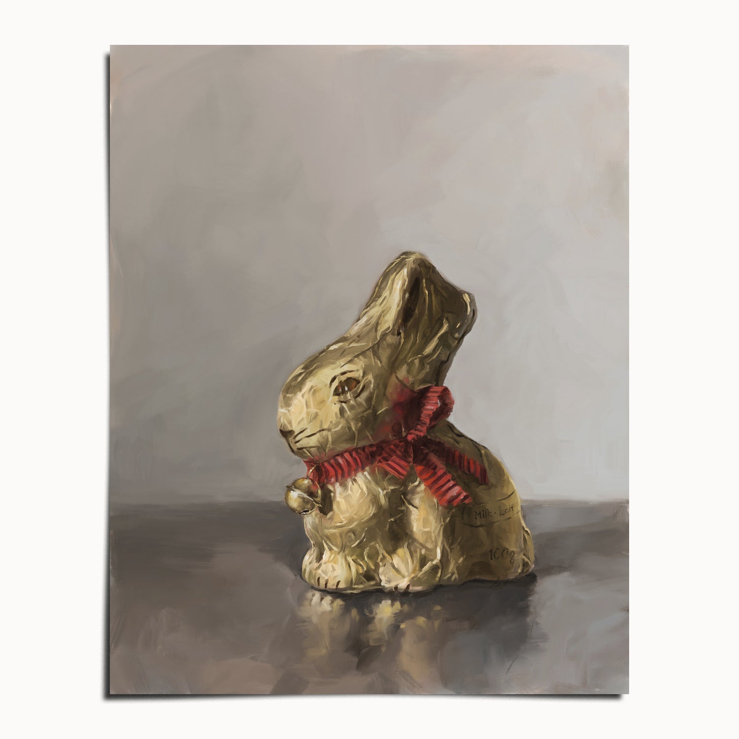 "Swiss Chocolate Bunny" by Catherine Hébert - Lindt Chocolate Rabbit Art Print - 8"x10" size