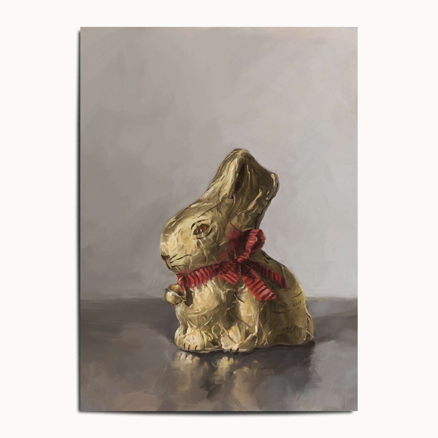 "Swiss Chocolate Bunny" by Catherine Hébert - Lindt Chocolate Rabbit Art Print - 13"x18" size