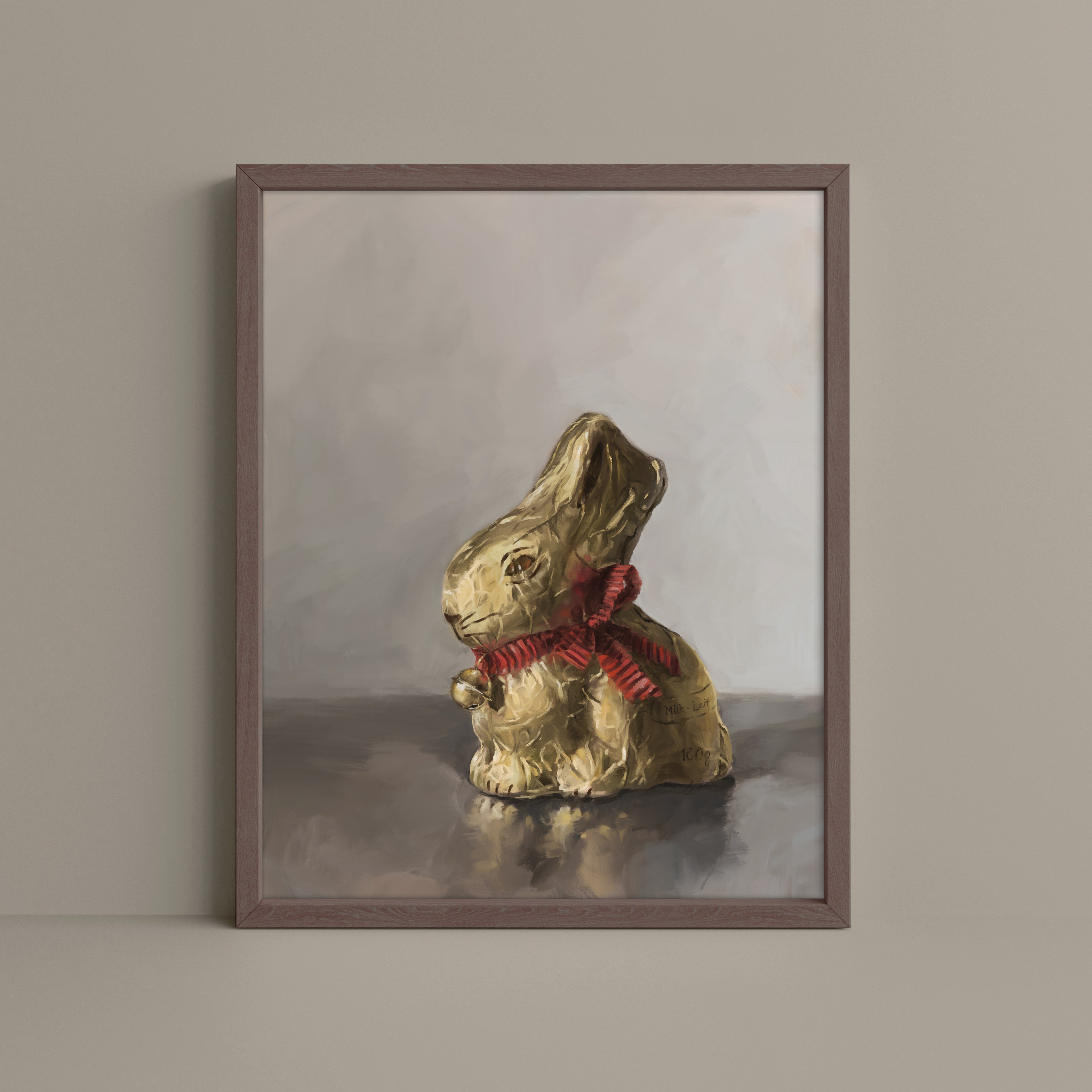 "Swiss Chocolate Bunny" by Catherine Hébert - Lindt Chocolate Rabbit Art Print