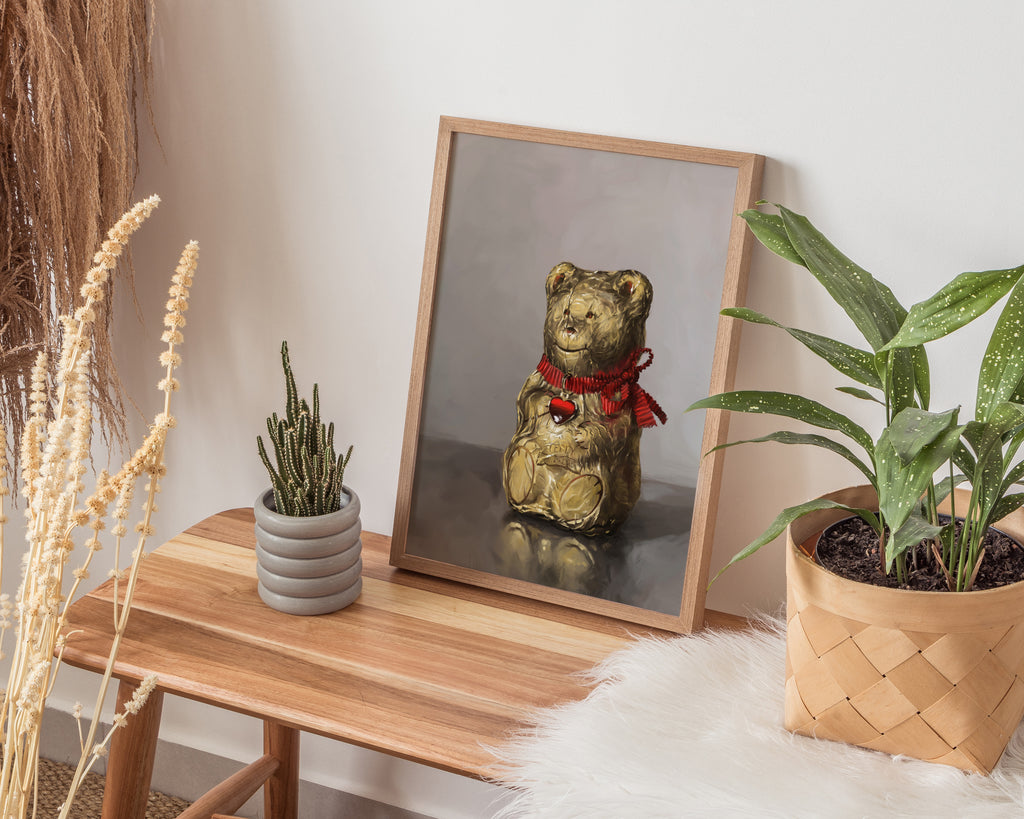 "Swiss Chocolate Teddy Bear" by Catherine Hébert - Lindt Chocolate Bear Art Print