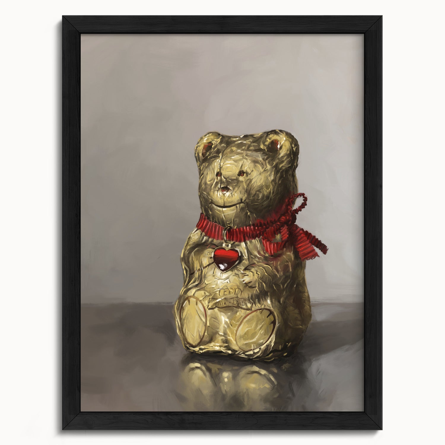 "Swiss Chocolate Teddy Bear" by Catherine Hébert - Lindt Chocolate Bear Art Print - 12"x16" size