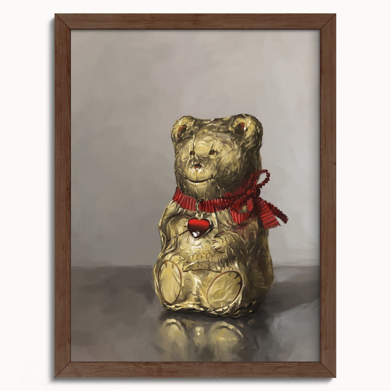 "Swiss Chocolate Teddy Bear" by Catherine Hébert - Lindt Chocolate Bear Art Print - 12"x16" size