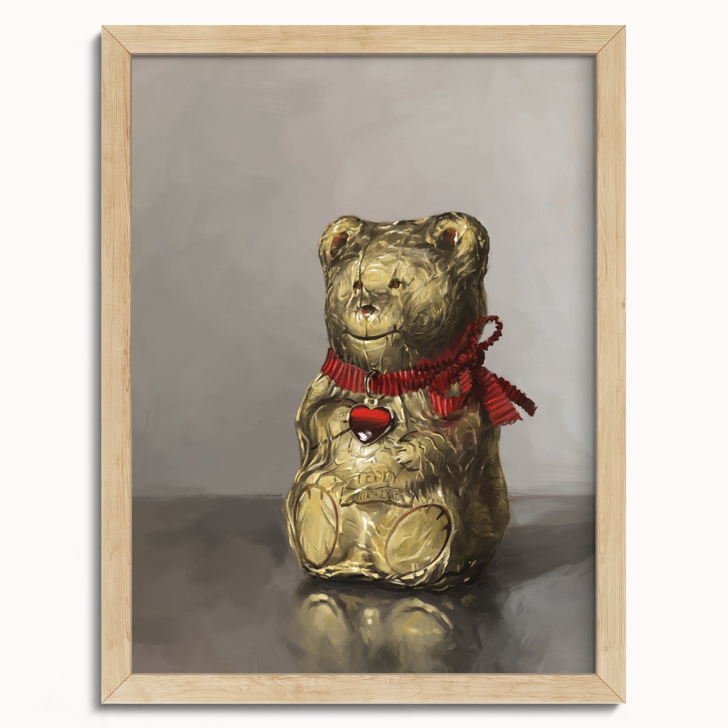 "Swiss Chocolate Teddy Bear" by Catherine Hébert - Lindt Chocolate Bear Art Print - 12"x16" size