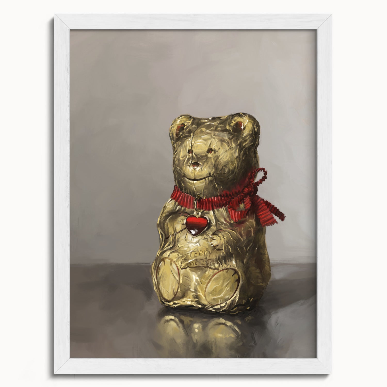 "Swiss Chocolate Teddy Bear" by Catherine Hébert - Lindt Chocolate Bear Art Print - 12"x16" size