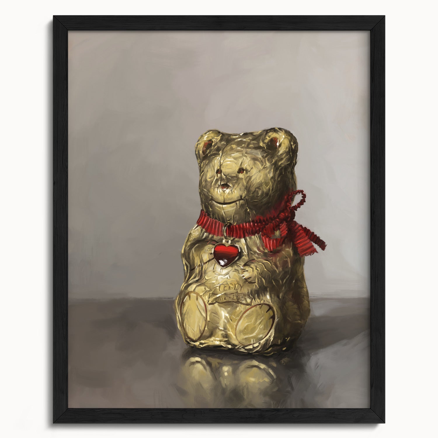 "Swiss Chocolate Teddy Bear" by Catherine Hébert - Lindt Chocolate Bear Art Print - 16"x20" size