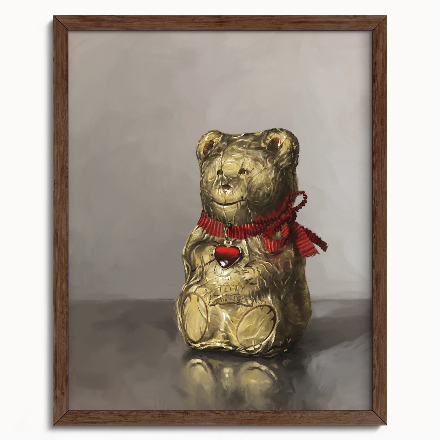 "Swiss Chocolate Teddy Bear" by Catherine Hébert - Lindt Chocolate Bear Art Print - 16"x20" size
