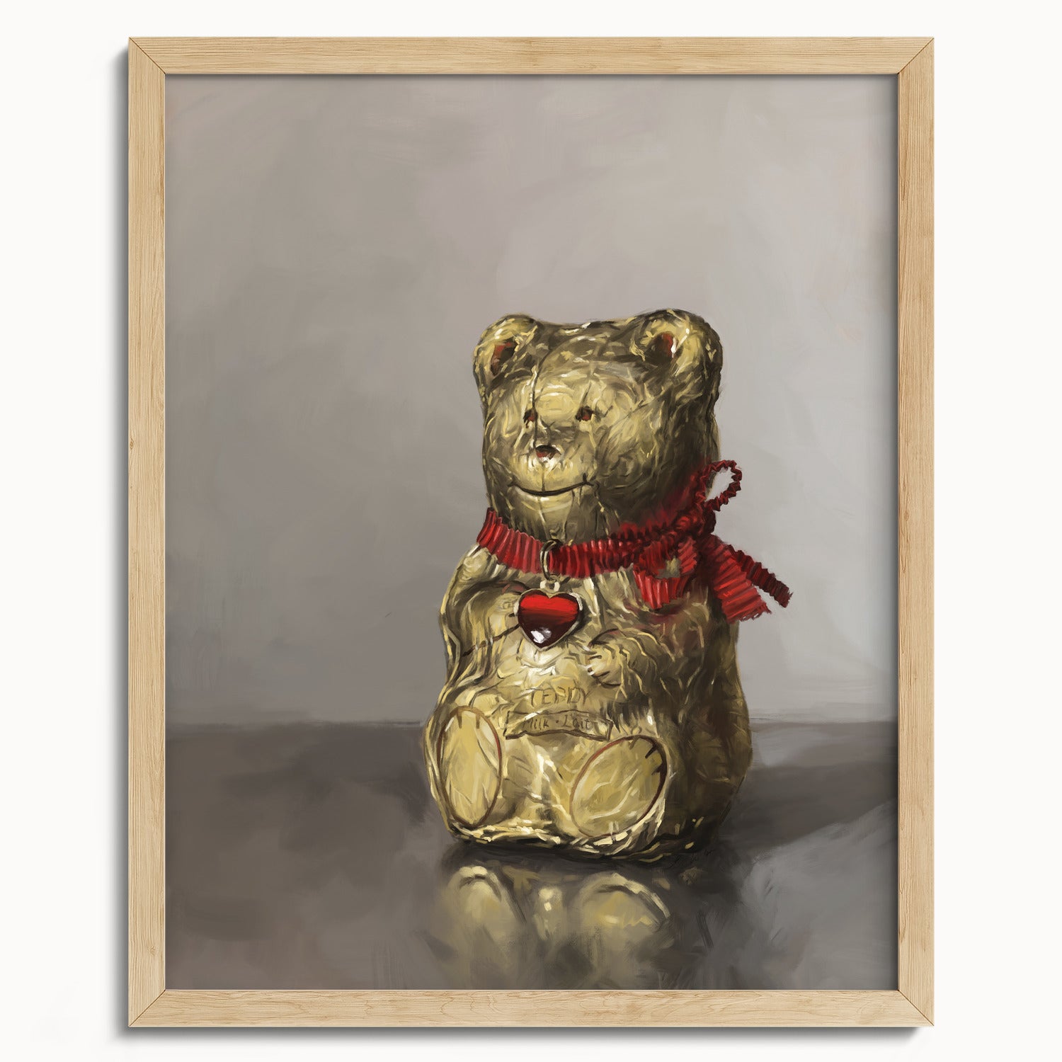 "Swiss Chocolate Teddy Bear" by Catherine Hébert - Lindt Chocolate Bear Art Print - 16"x20" size