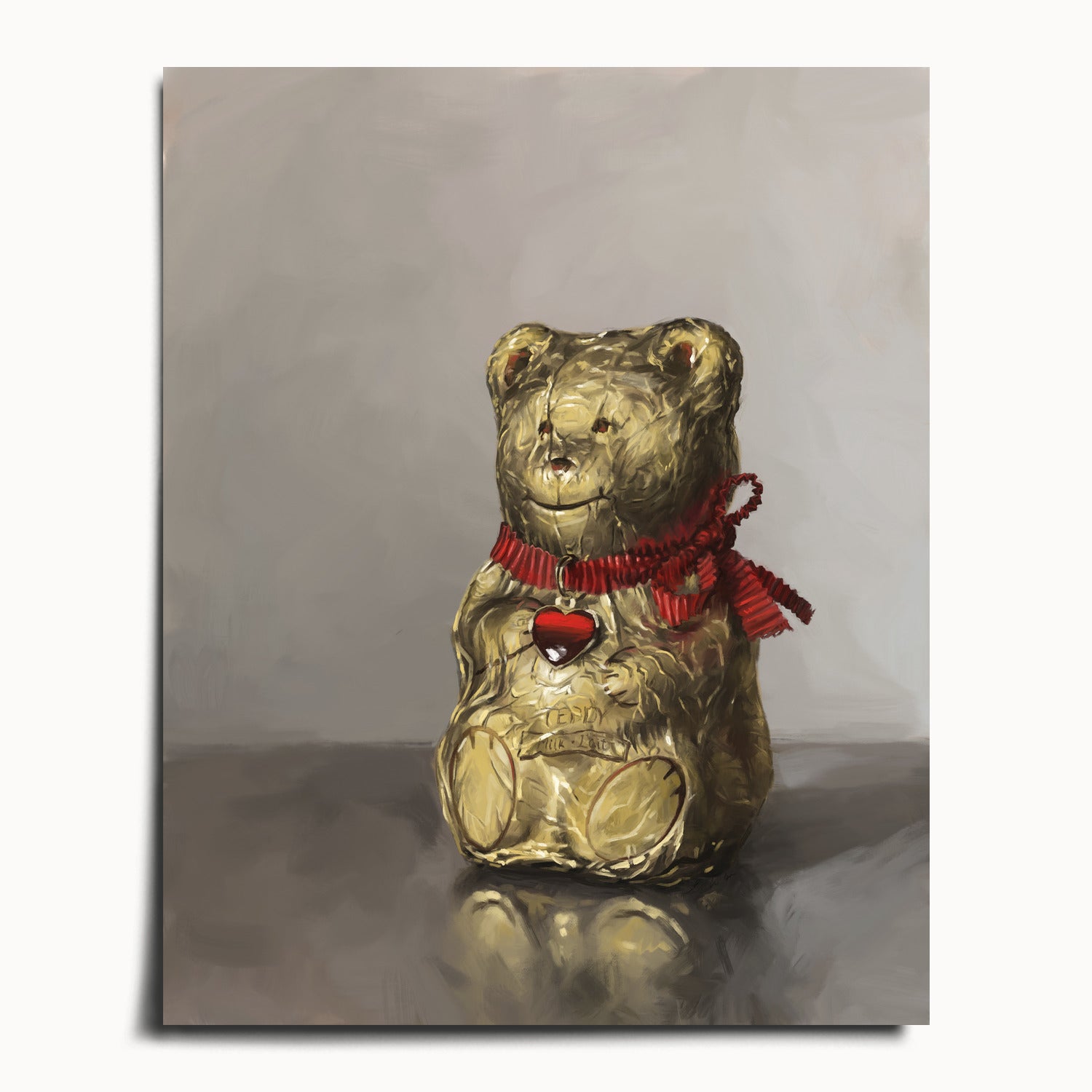 "Swiss Chocolate Teddy Bear" by Catherine Hébert - Lindt Chocolate Bear Art Print - 16"x20" size