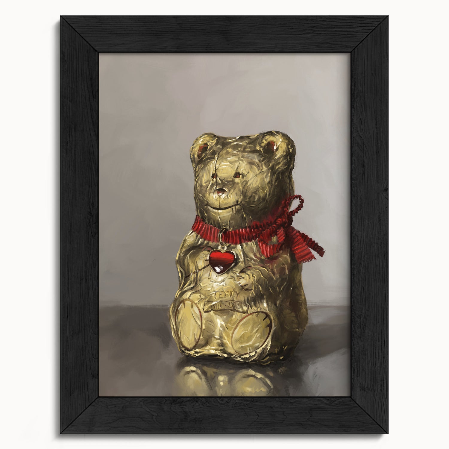 "Swiss Chocolate Teddy Bear" by Catherine Hébert - Lindt Chocolate Bear Art Print - 5"x7" size