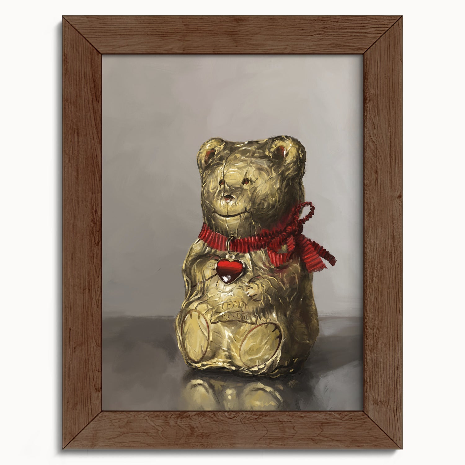 "Swiss Chocolate Teddy Bear" by Catherine Hébert - Lindt Chocolate Bear Art Print - 5"x7" size
