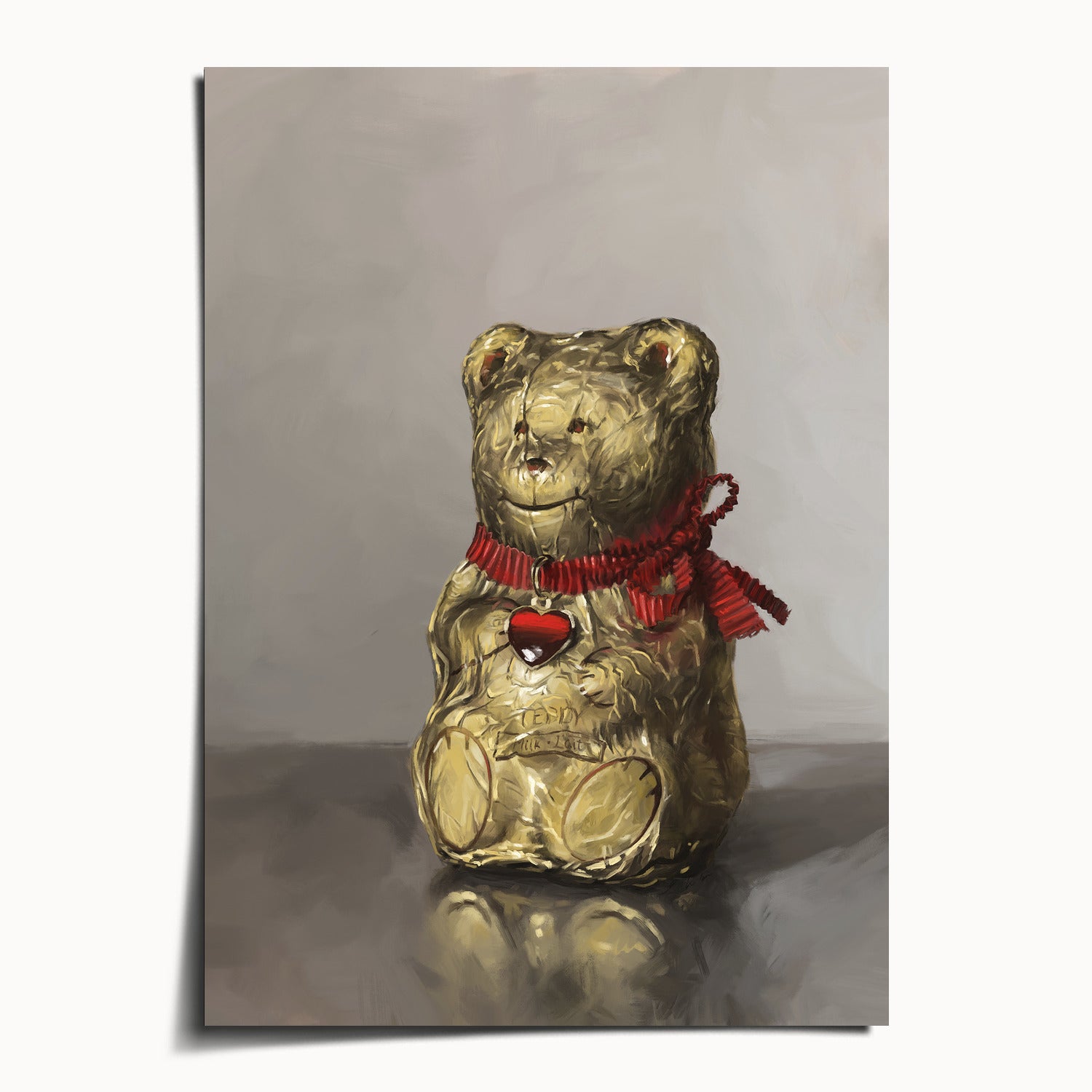 "Swiss Chocolate Teddy Bear" by Catherine Hébert - Lindt Chocolate Bear Art Print - 5"x7" size
