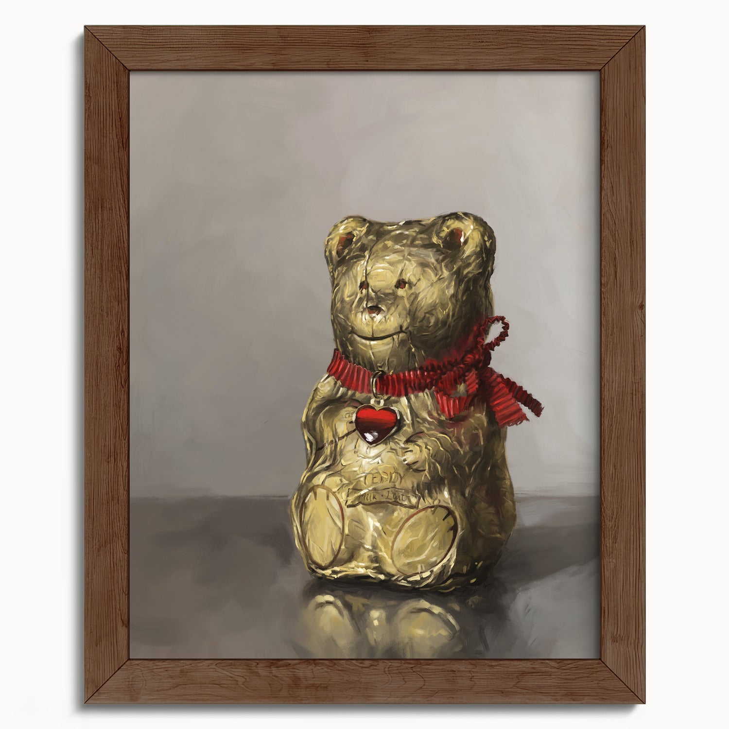 "Swiss Chocolate Teddy Bear" by Catherine Hébert - Lindt Chocolate Bear Art Print - 8"x10" size