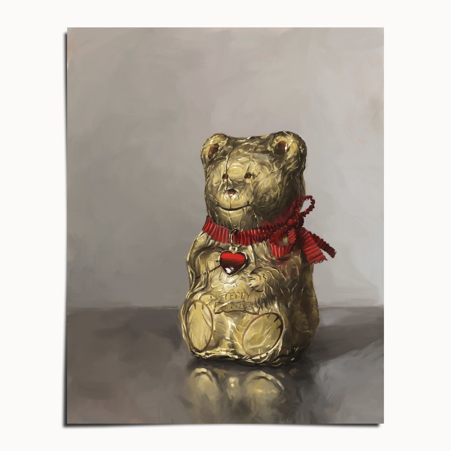 "Swiss Chocolate Teddy Bear" by Catherine Hébert - Lindt Chocolate Bear Art Print - 8"x10" size
