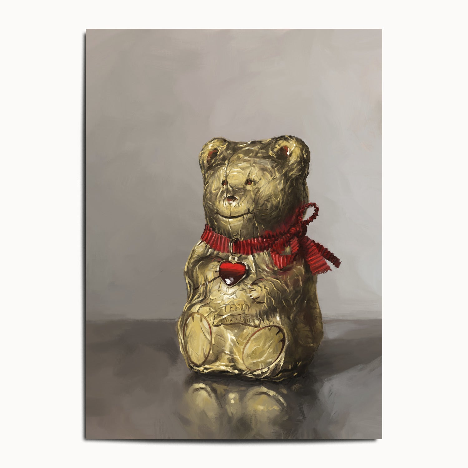 "Swiss Chocolate Teddy Bear" by Catherine Hébert - Lindt Chocolate Bear Art Print - 13"x18" size