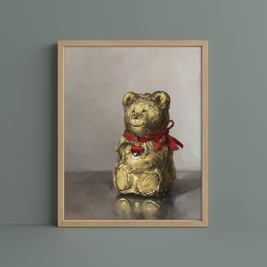 "Swiss Chocolate Teddy Bear" by Catherine Hébert - Lindt Chocolate Bear Art Print