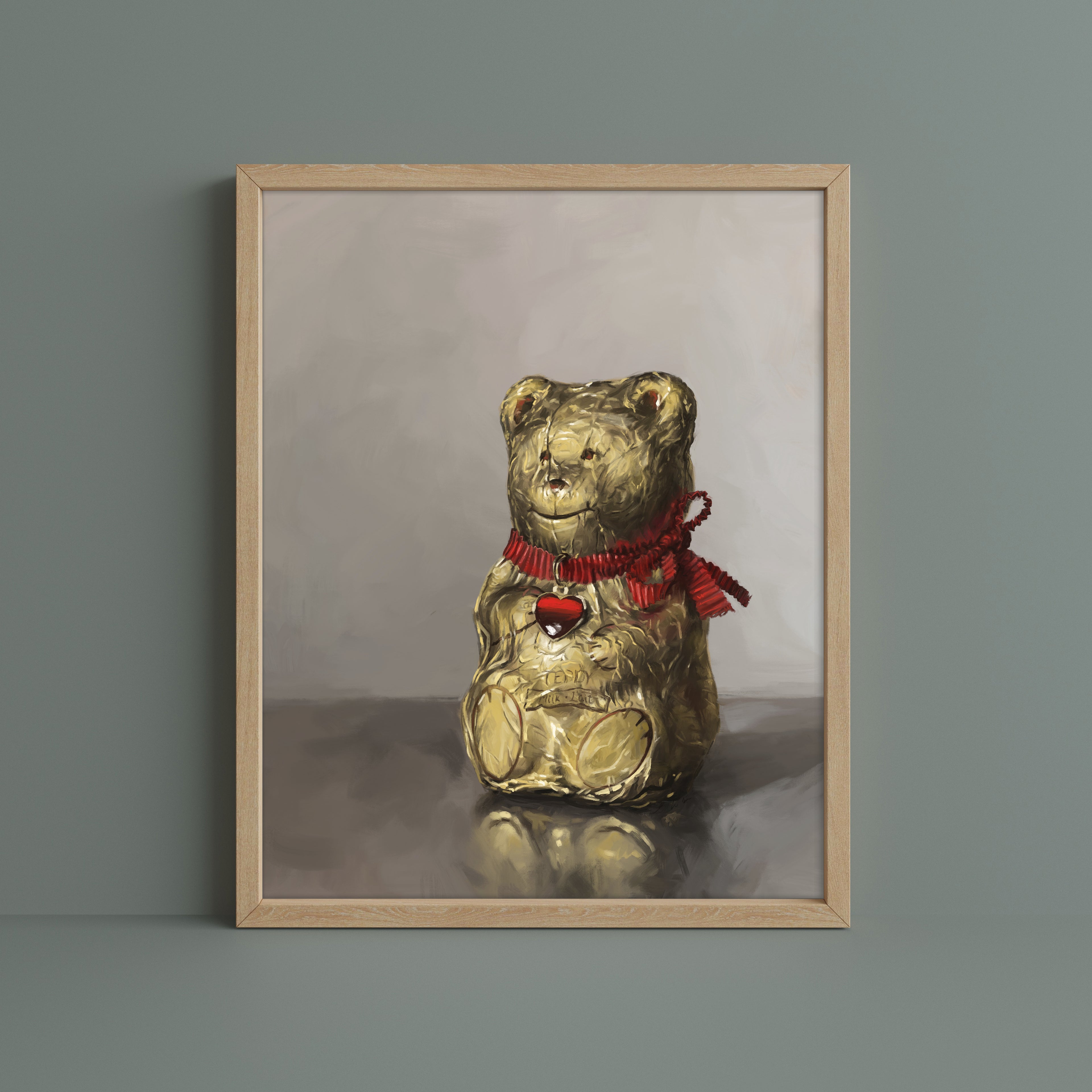"Swiss Chocolate Teddy Bear" by Catherine Hébert - Lindt Chocolate Bear Art Print