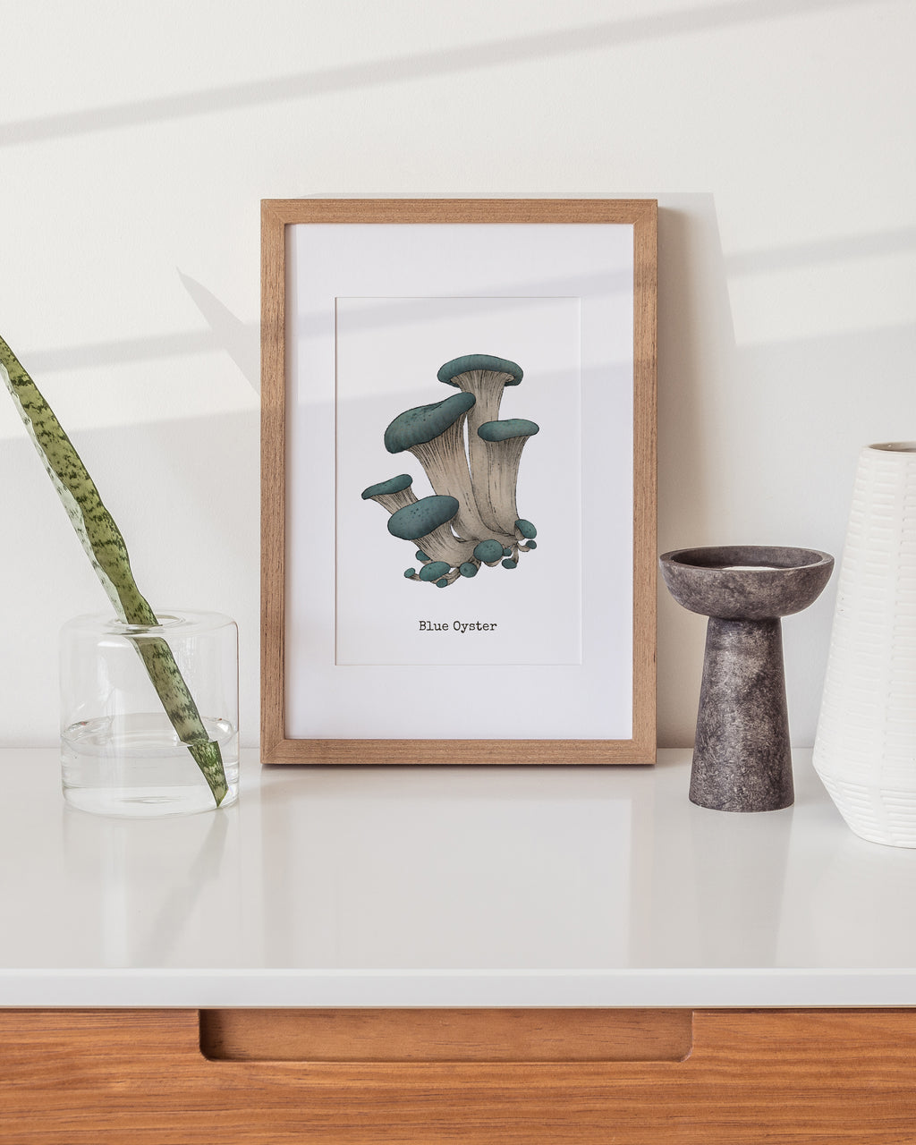 "Blue Oyster Mushroom" by Catherine Hébert - Blue Oyster Mushroom  - Botanical Art Print