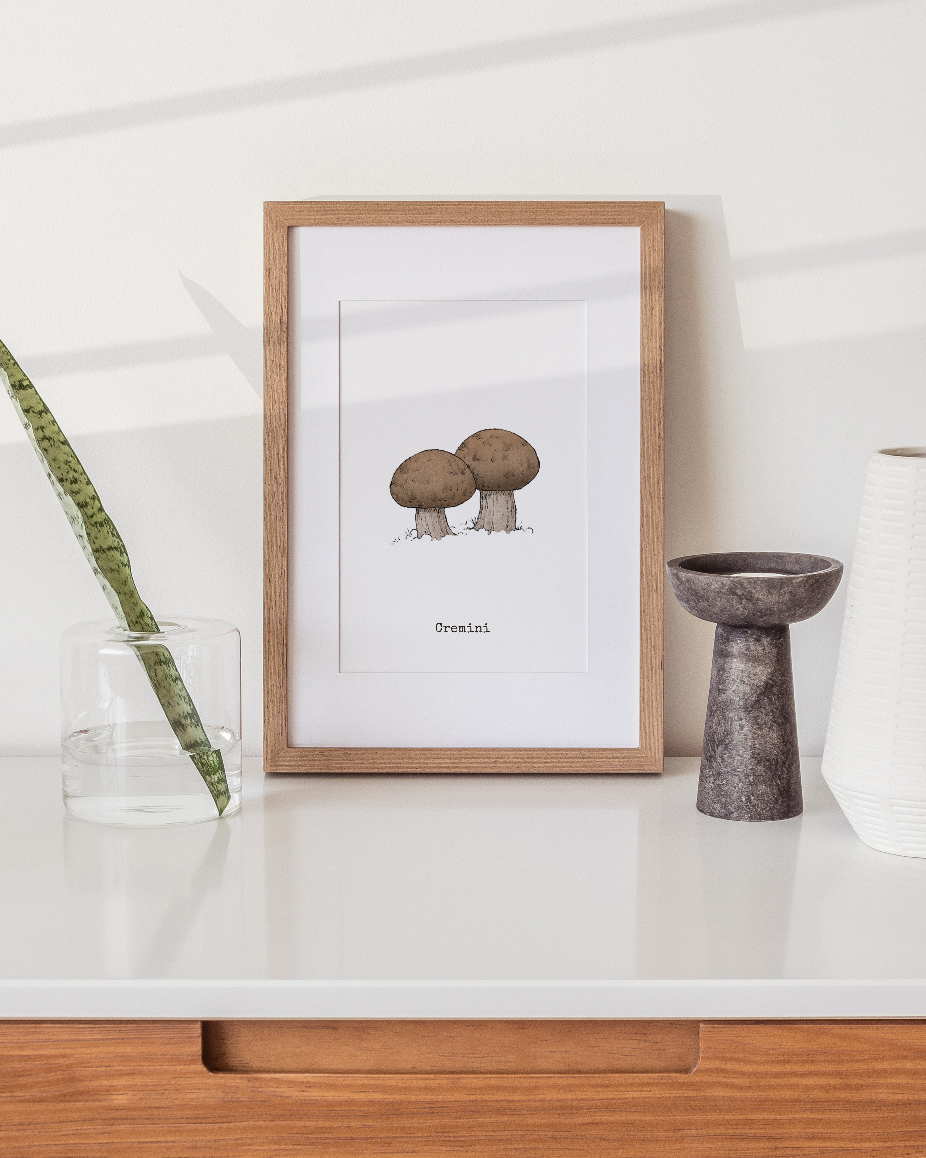 "Cremini" by Catherine Hébert - Cremini Mushroom  - Botanical Art Print – Floral, Nature Wall Art – Living Room, Kitchen Decor