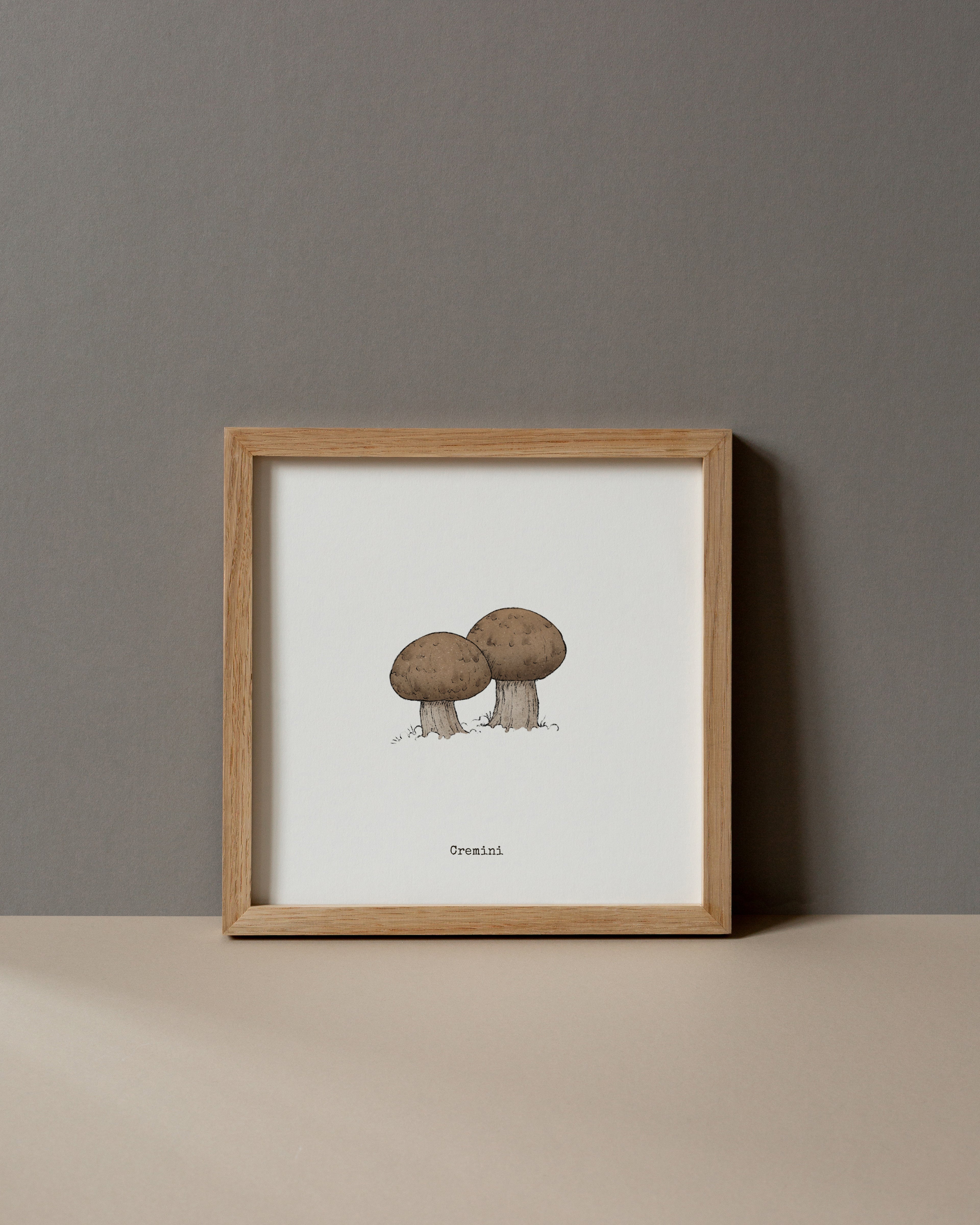 "Cremini" by Catherine Hébert - Cremini Mushroom  - Botanical Art Print – Floral, Nature Wall Art – Living Room, Kitchen Decor