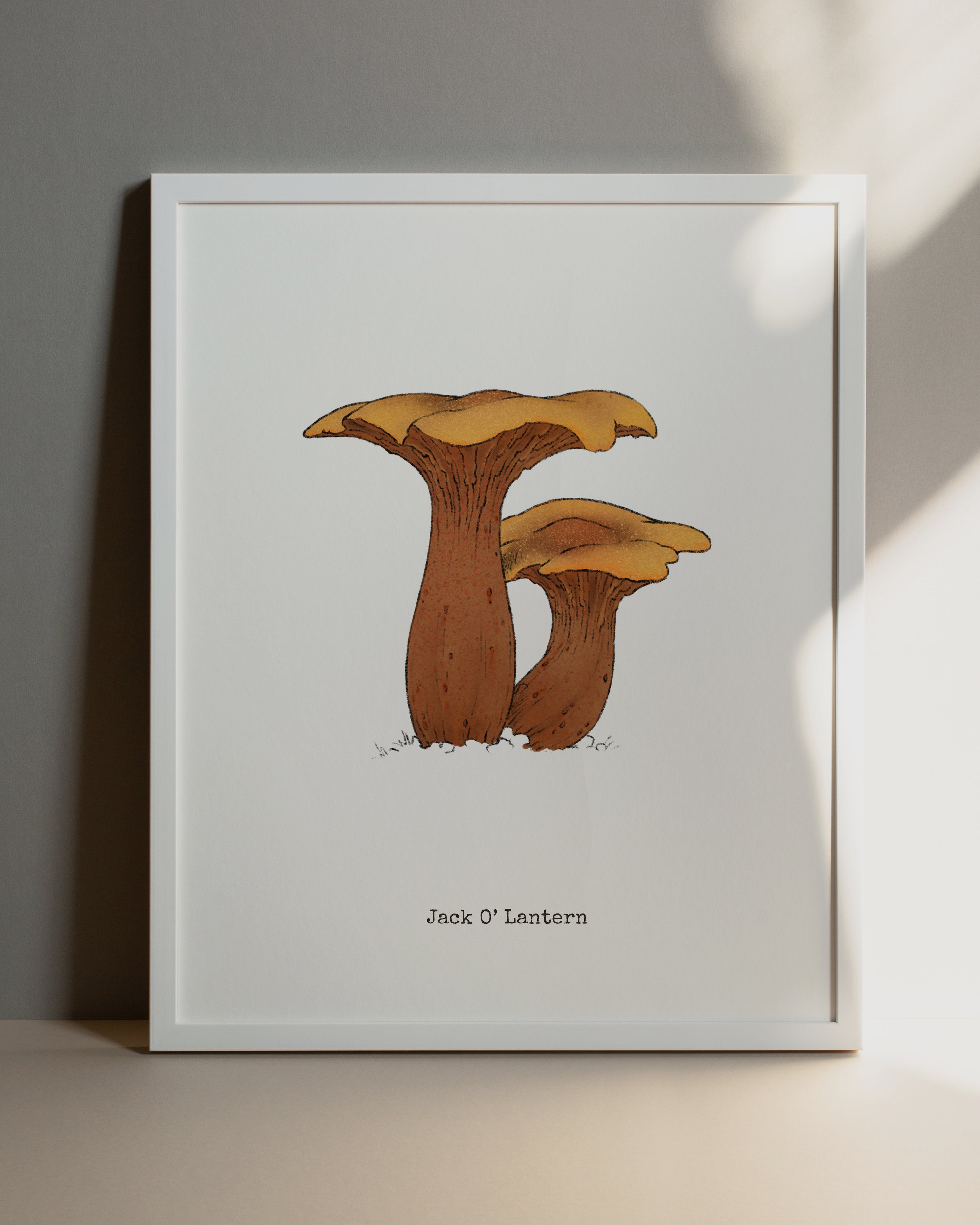"Jack O'Lantern" by Catherine Hébert - Jack O'Lantern Mushroom Art Print