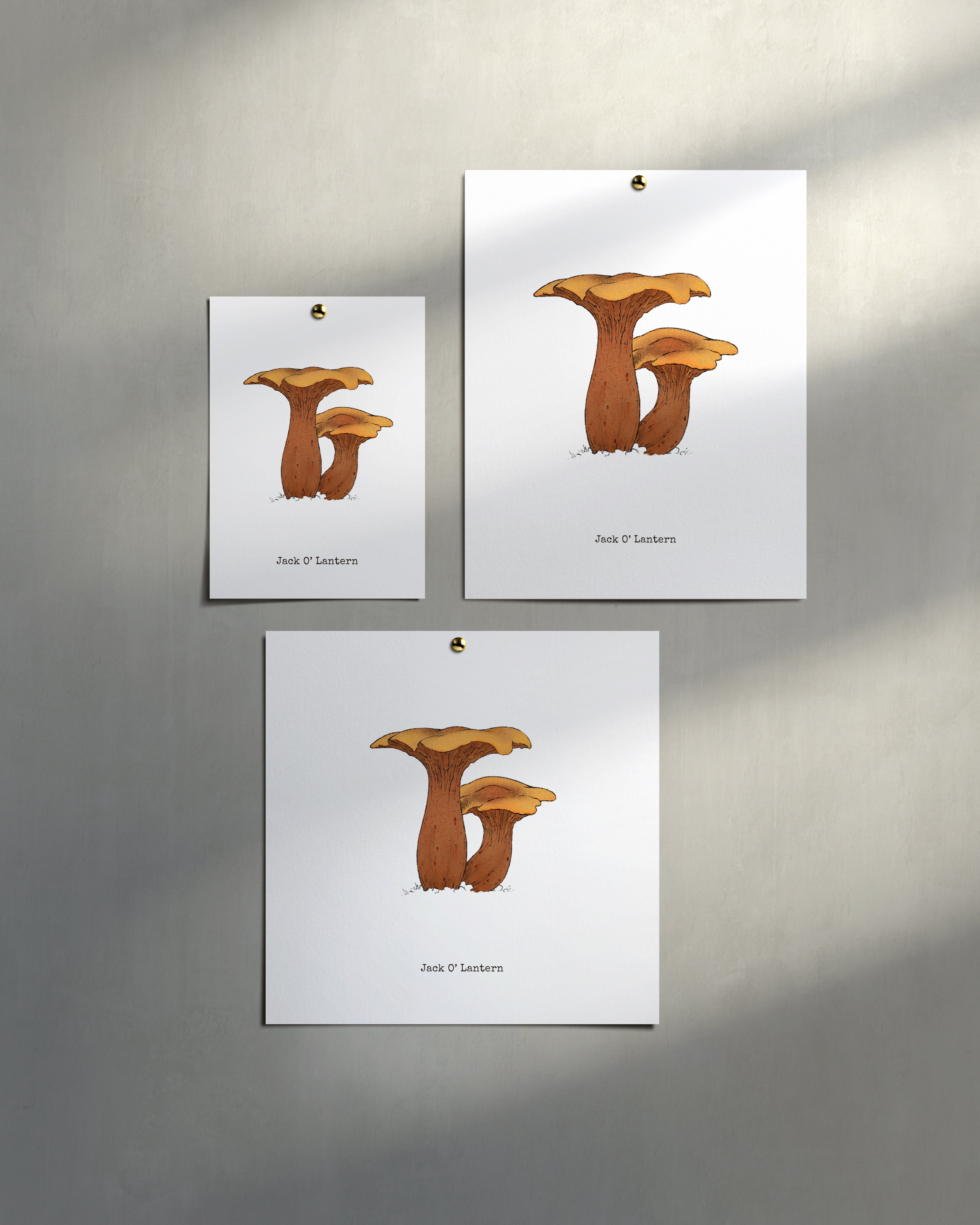 "Jack O'Lantern" by Catherine Hébert - Jack O'Lantern Mushroom  - Botanical Art Print – Floral, Nature Wall Art – Living Room, Kitchen Decor