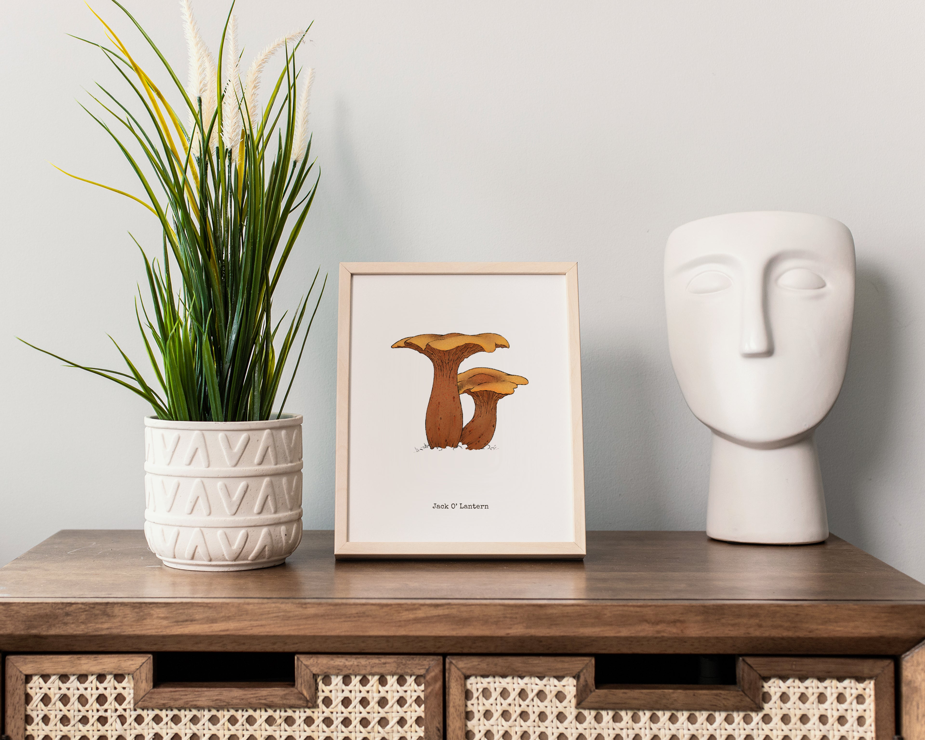 "Jack O'Lantern" by Catherine Hébert - Jack O'Lantern Mushroom  - Botanical Art Print – Floral, Nature Wall Art – Living Room, Kitchen Decor