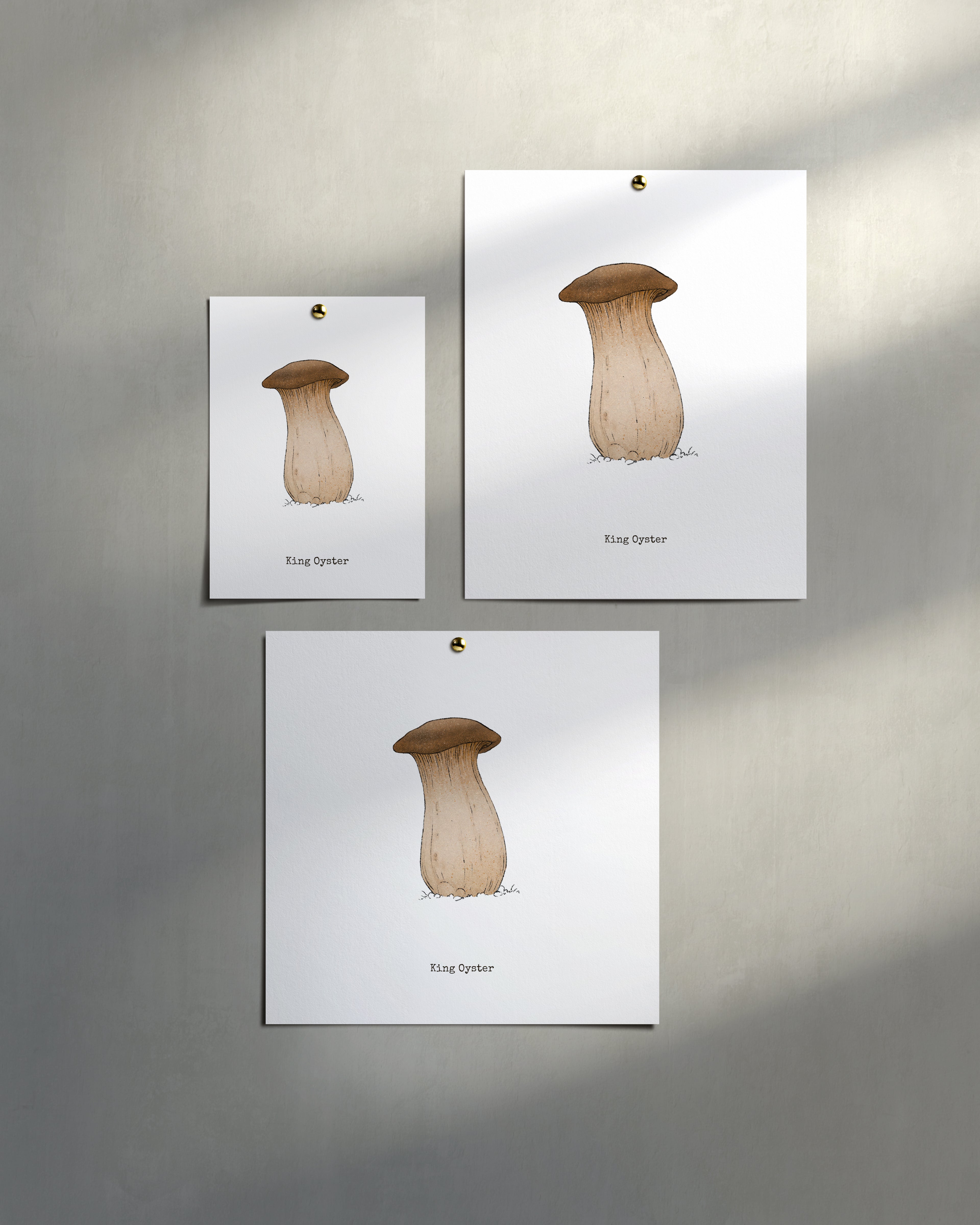 "King Oyster" by Catherine Hébert - King Oyster Mushroom - Botanical Art Print – Floral, Nature Wall Art – Living Room, Kitchen Decor