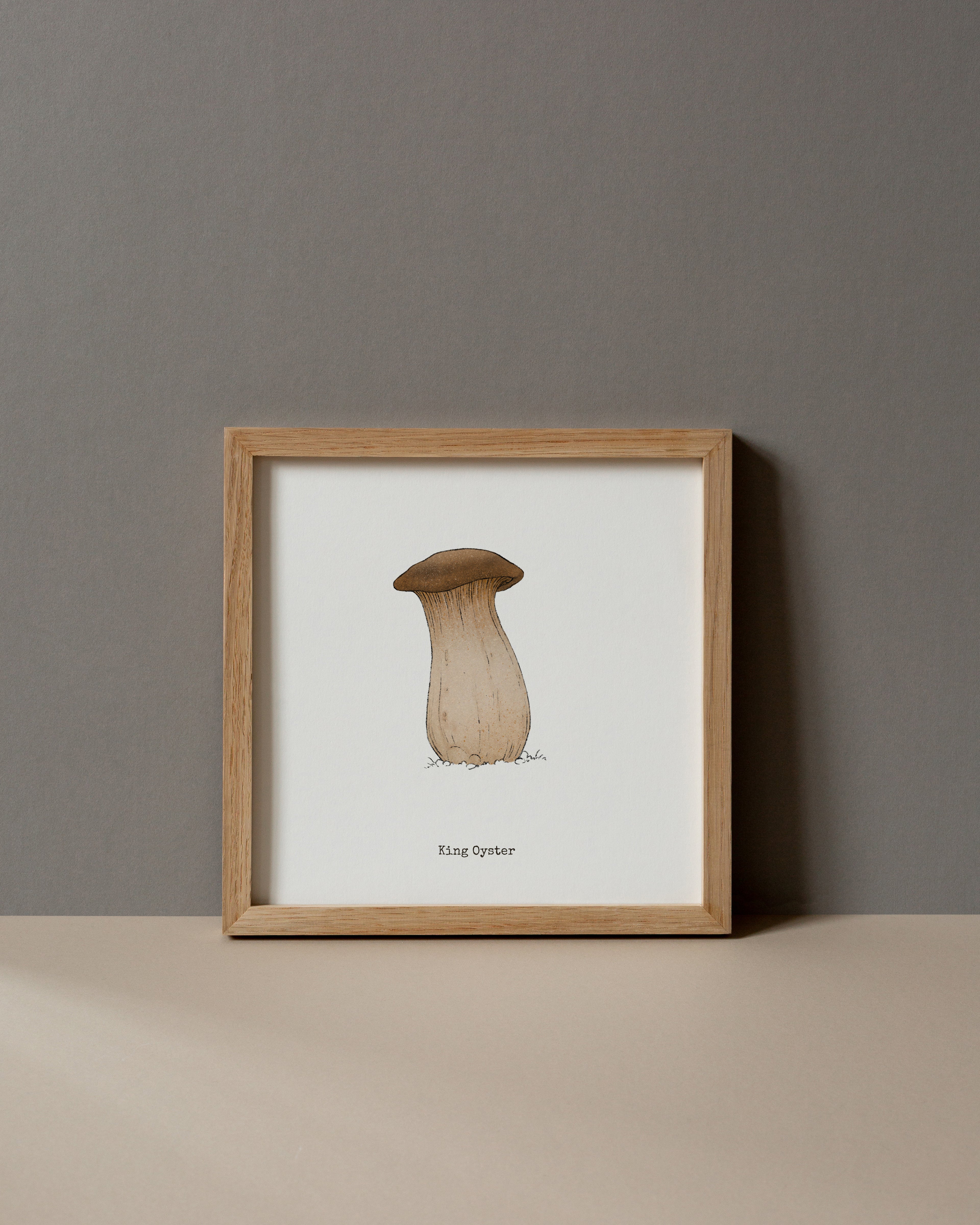"King Oyster" by Catherine Hébert - King Oyster Mushroom - Botanical Art Print – Floral, Nature Wall Art – Living Room, Kitchen Decor