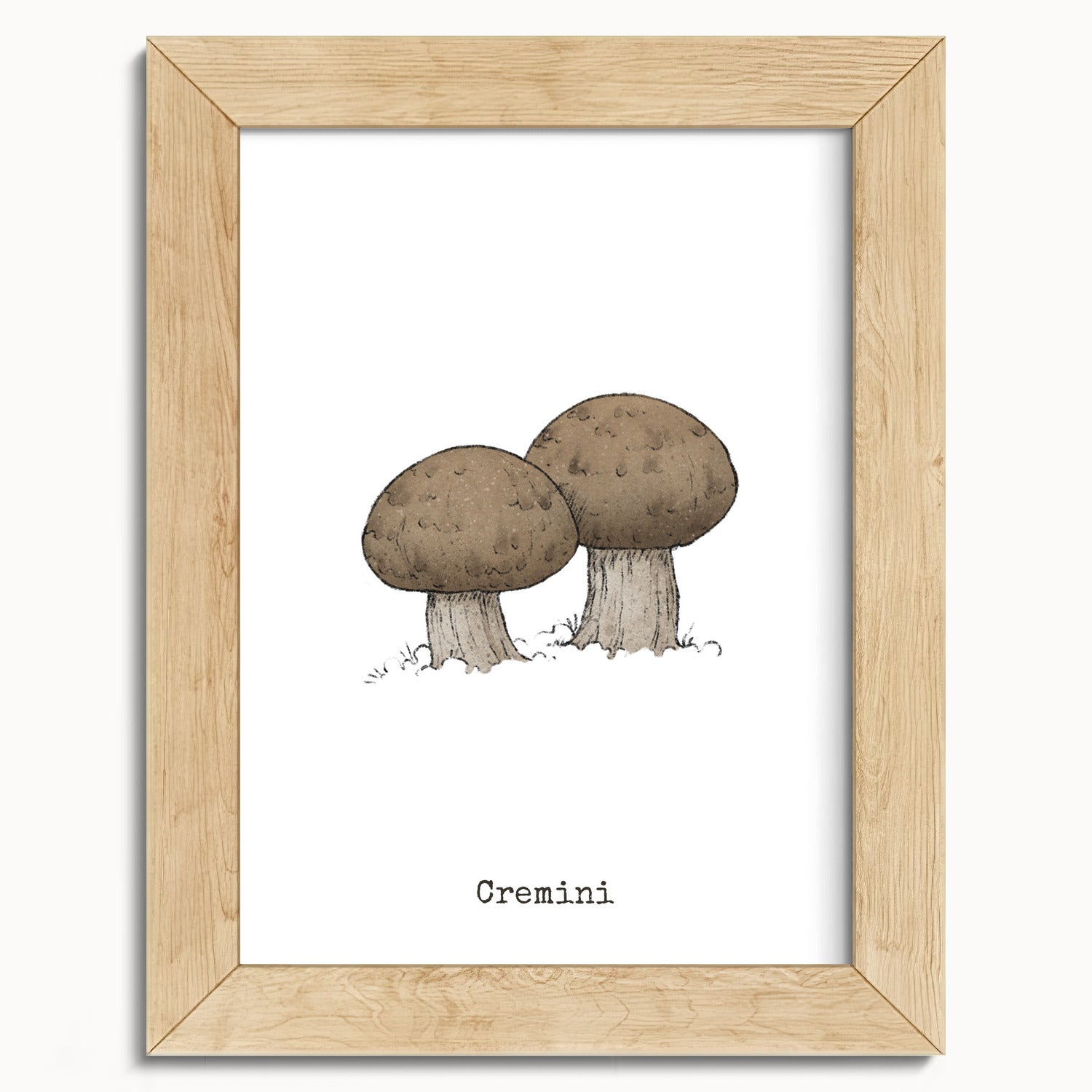 "Cremini" by Catherine Hébert - Cremini Mushroom  - Botanical Art Print - 5"x7" size