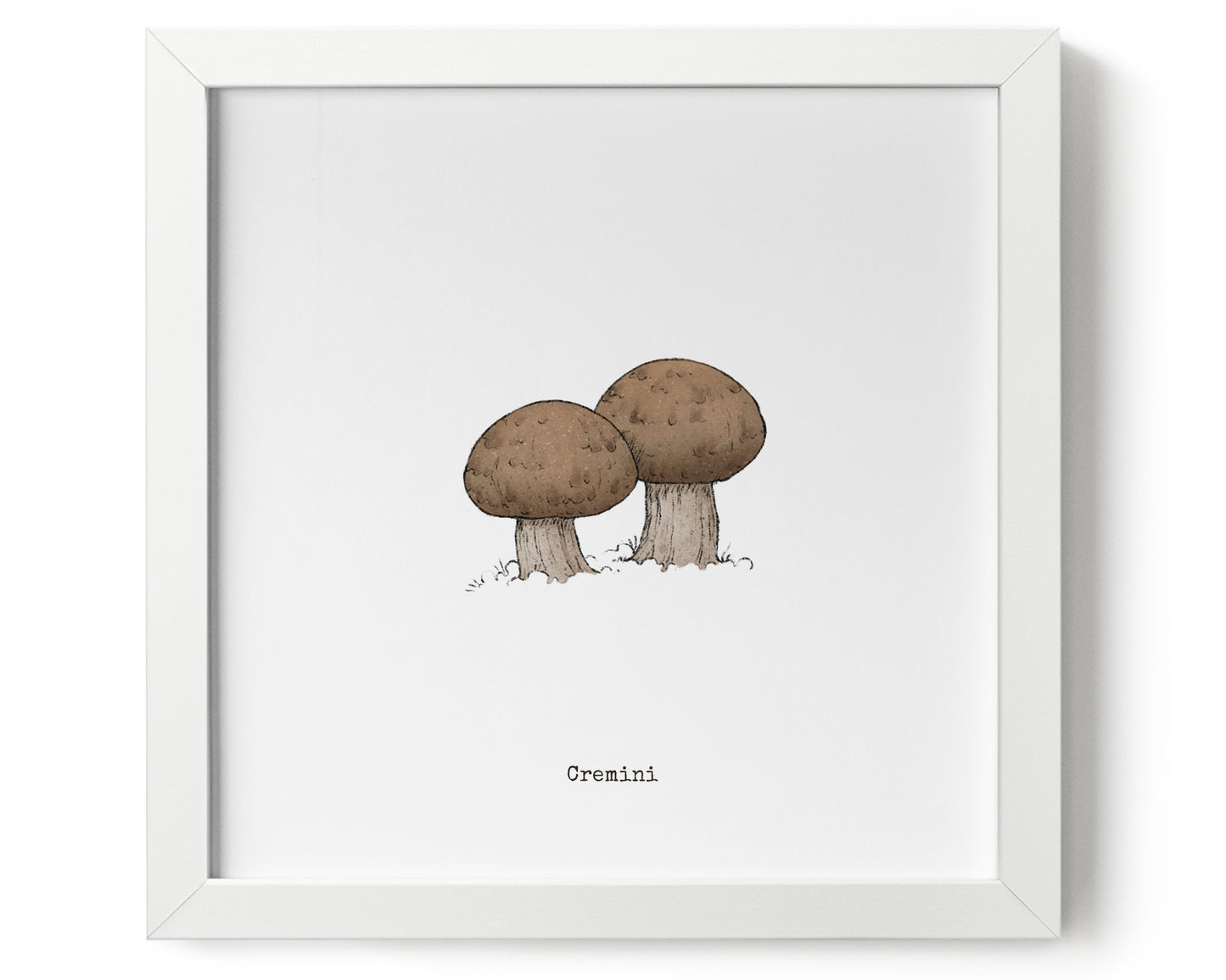 "Cremini Mushroom" by Catherine Hébert - Cremini Mushroom Art Print - 9"x9" size
