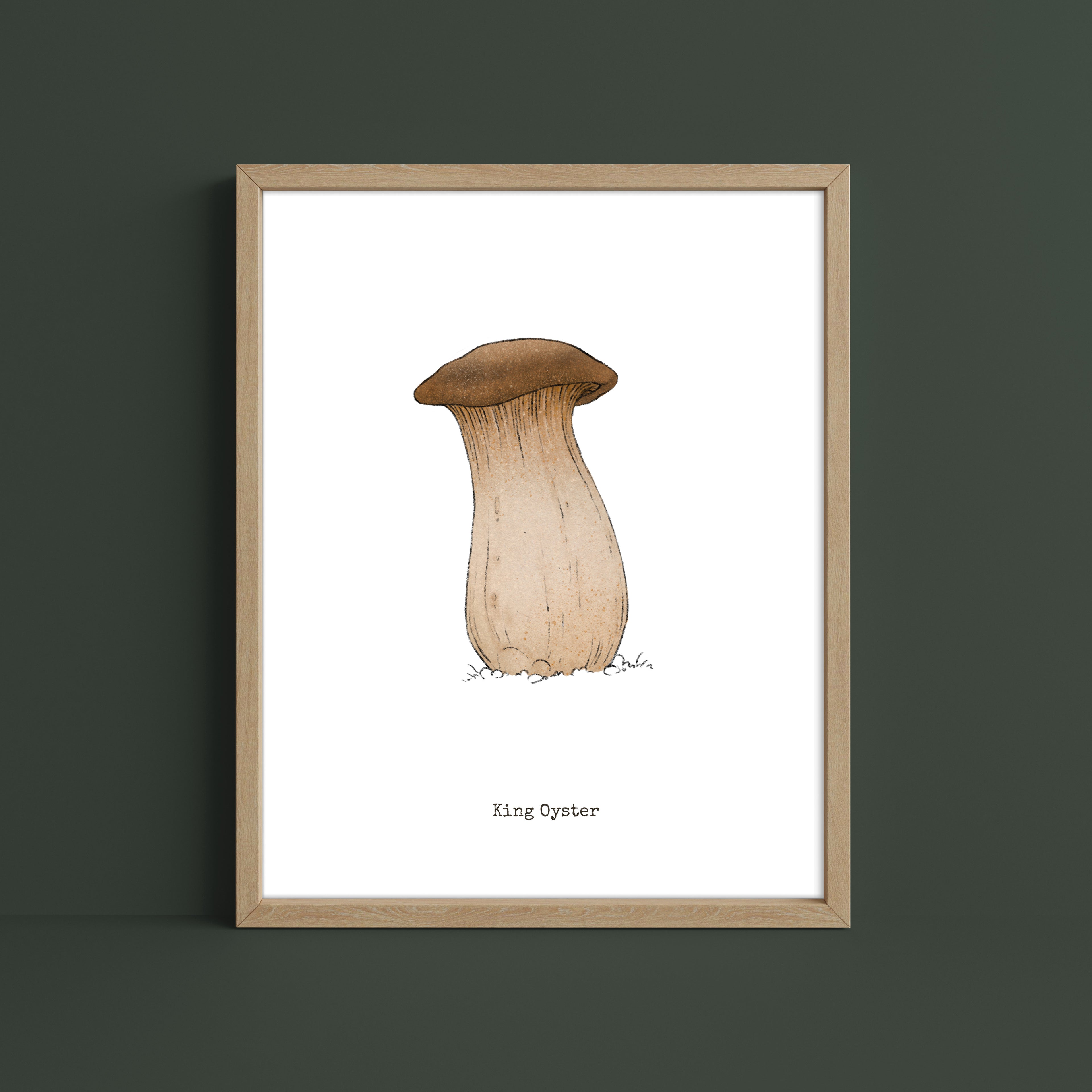 "King Oyster" by Catherine Hébert - King Oyster Mushroom - Botanical Art Print – Floral, Nature Wall Art – Living Room, Kitchen Decor